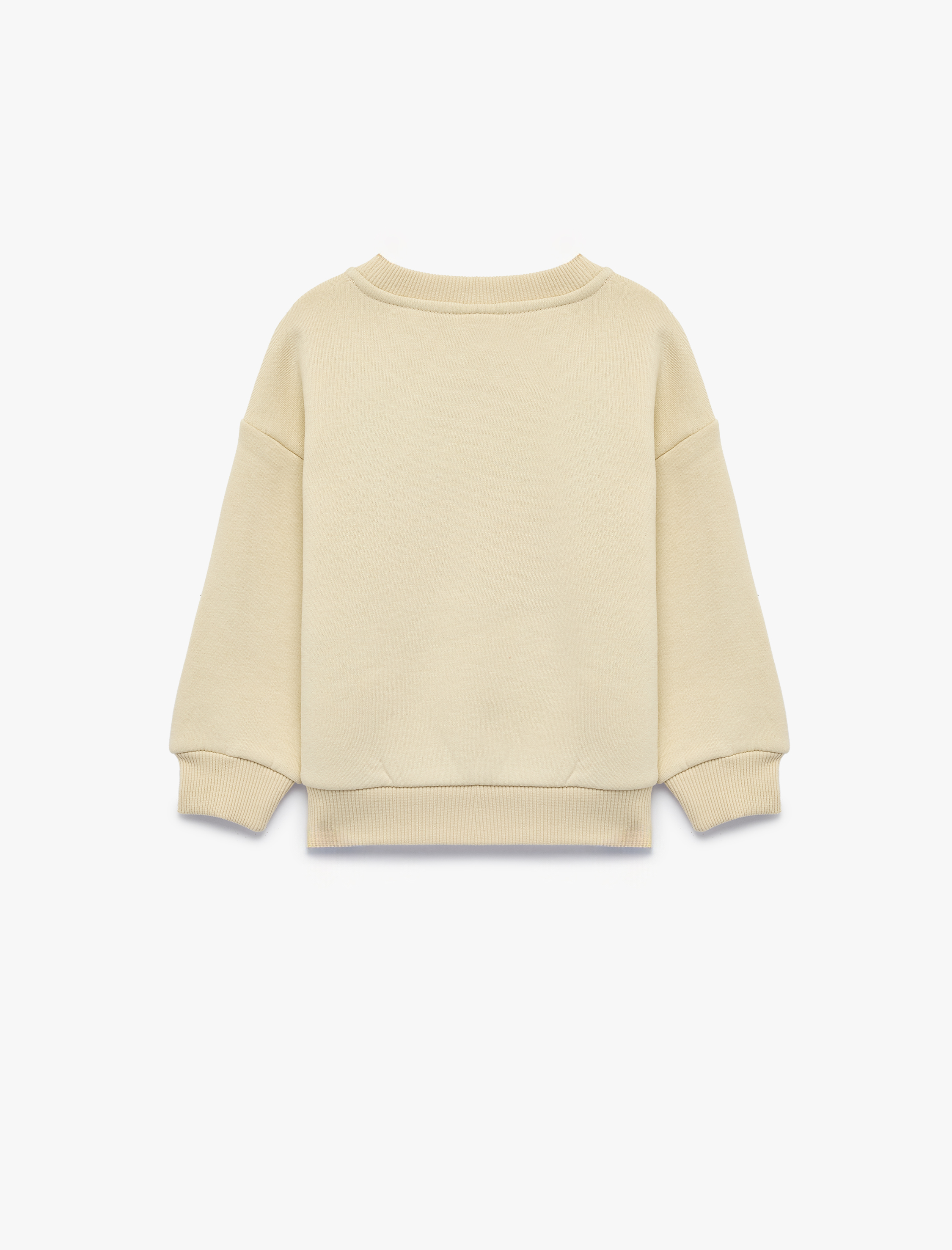  Kız Bebek Çiçek Nakışlı Uzun Kollu Bisiklet Yaka Şardonlu Sweatshirt