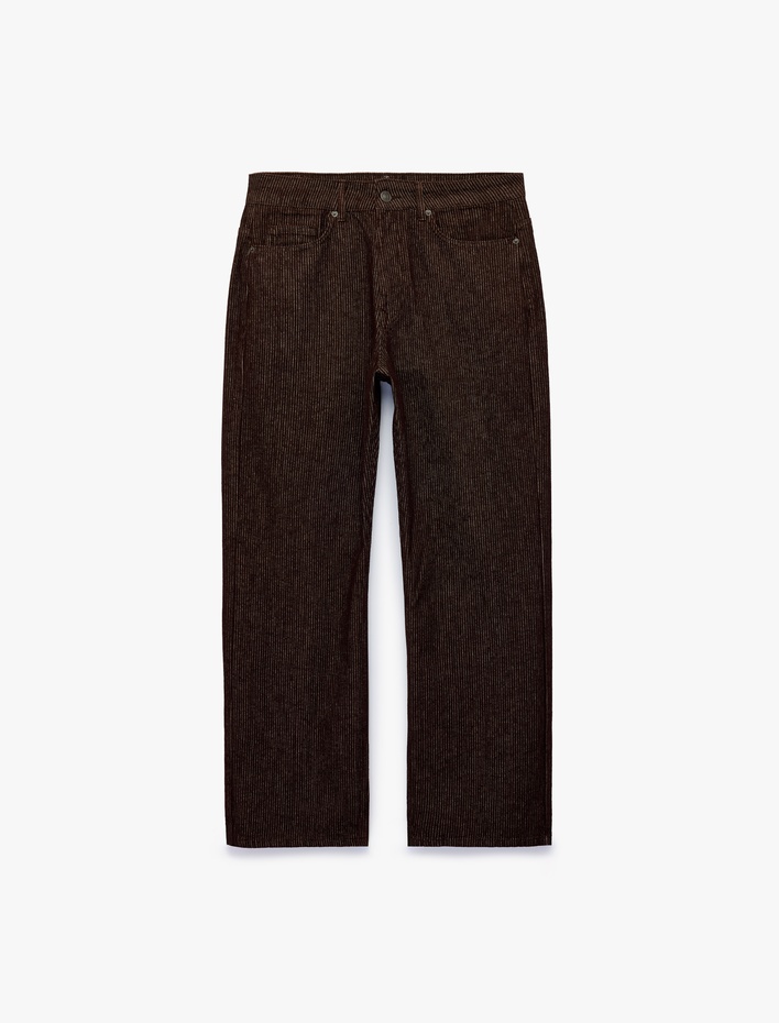  Normal Bel Pamuklu Cepli Loose Fit Jean Pantolon