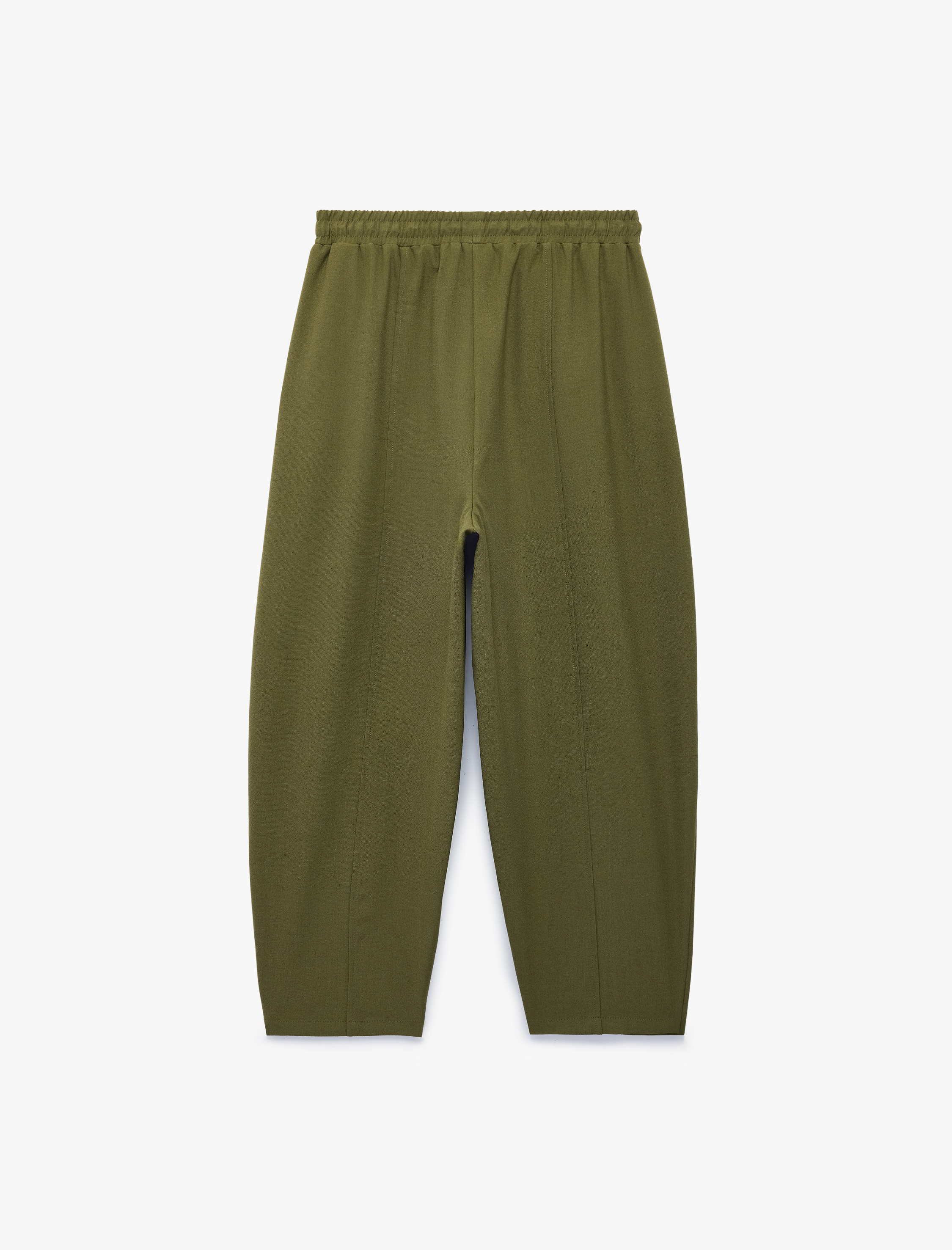   Beli Bağcıklı Cepli Bol Kesim Balon Fit Normal Paça Barrel Pantolon