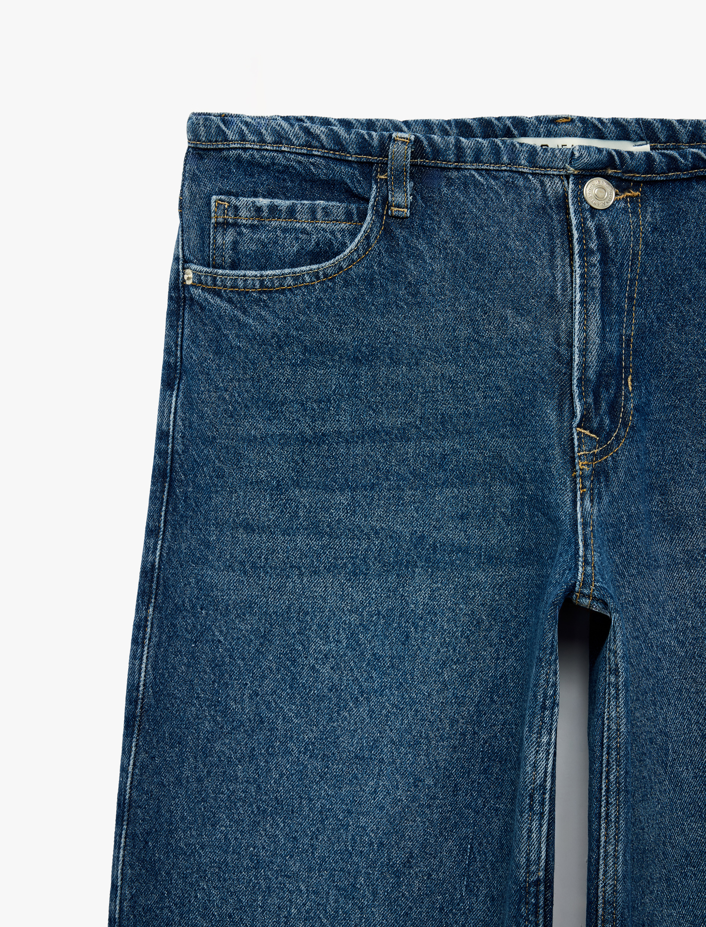   Pamuklu Fermuarlı Düşük Bel Düğmeli Baggy Denim Pantolon - Baggy Jeans