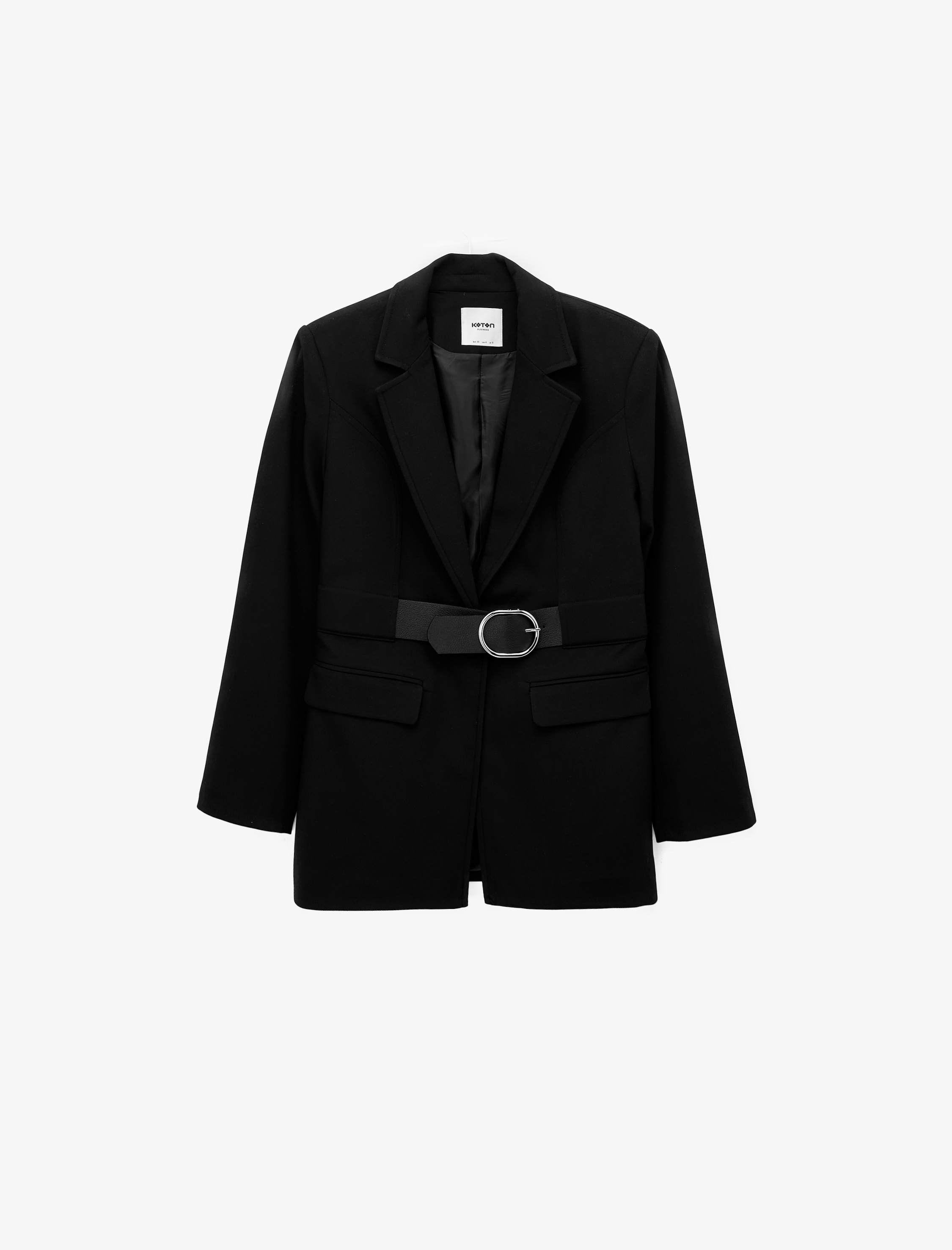 Koton Kemer Detaylı Geniş Yaka Uzun Kollu Blazer Ceket görsel 6