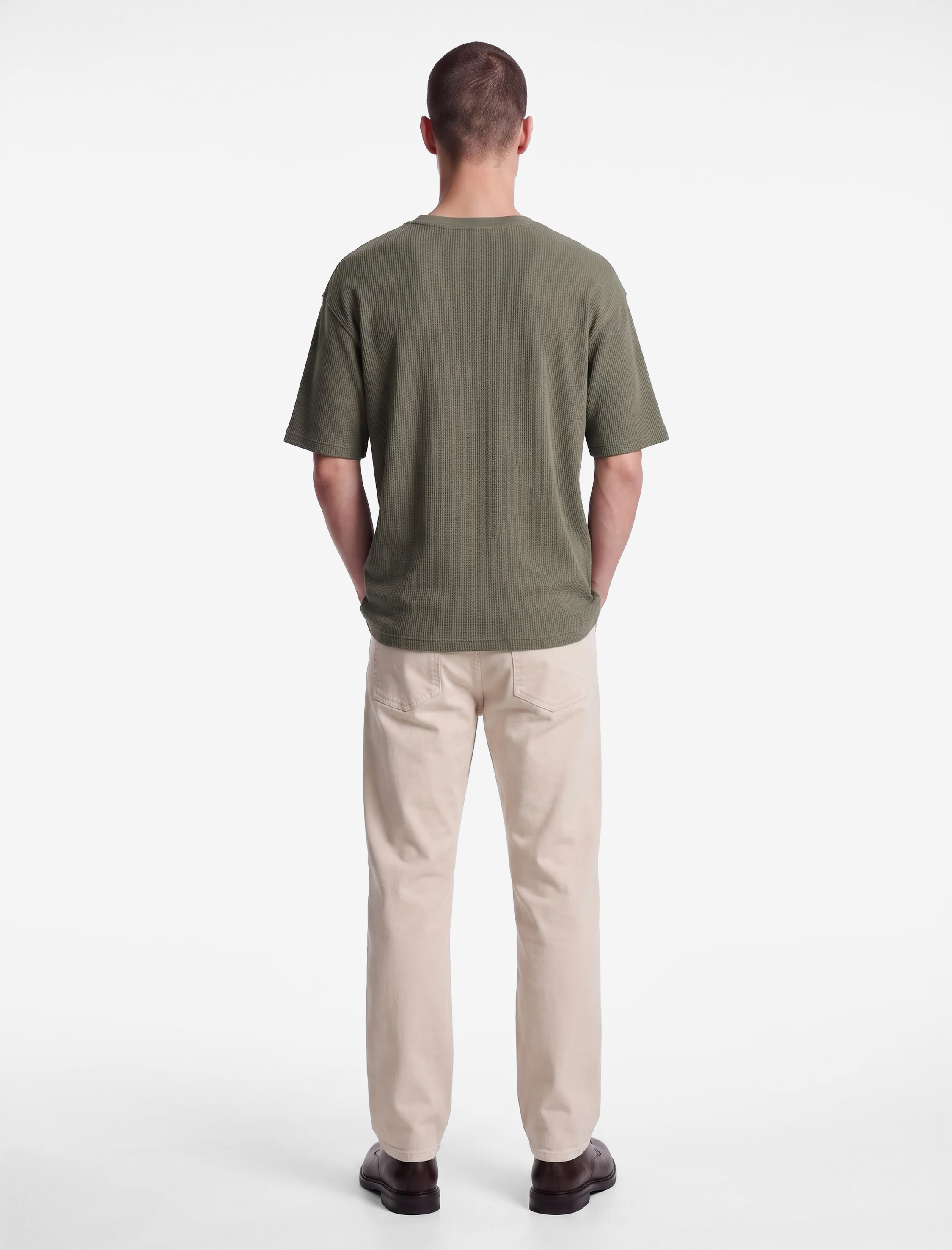 Koton Kısa Kollu Bisiklet Yaka Pamuklu Tok Kumaş Basic Oversize Tişört görsel 3