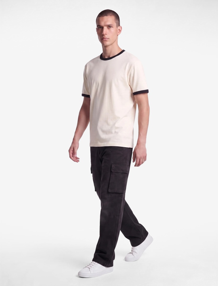  Kısa Kollu Biyeli Pamuklu Tok Kumaş Bisiklet Yaka Slim Fit Tişört