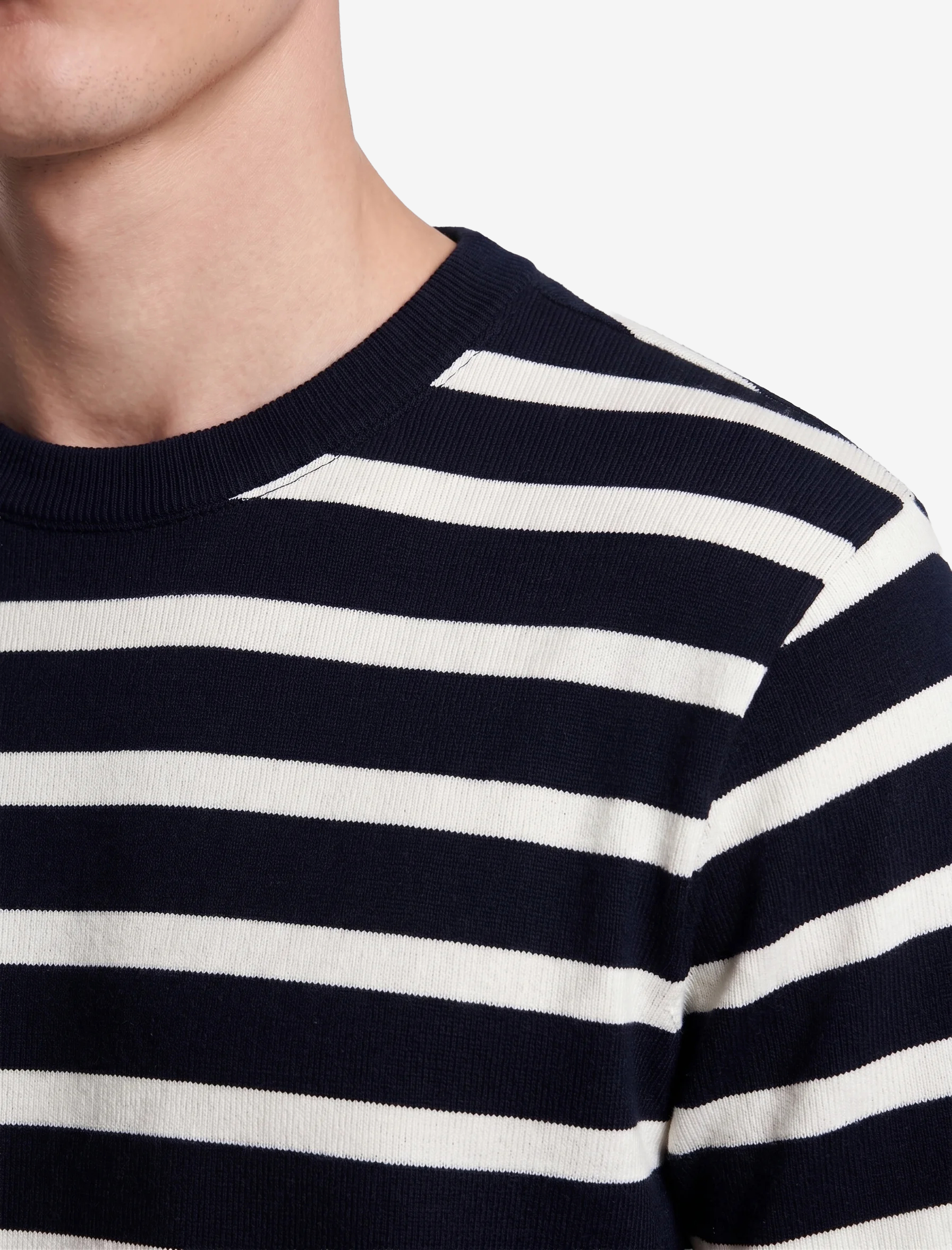 Koton Kısa Kollu Bisiklet Yaka Slim Fit Çizgili Tişört görsel 4