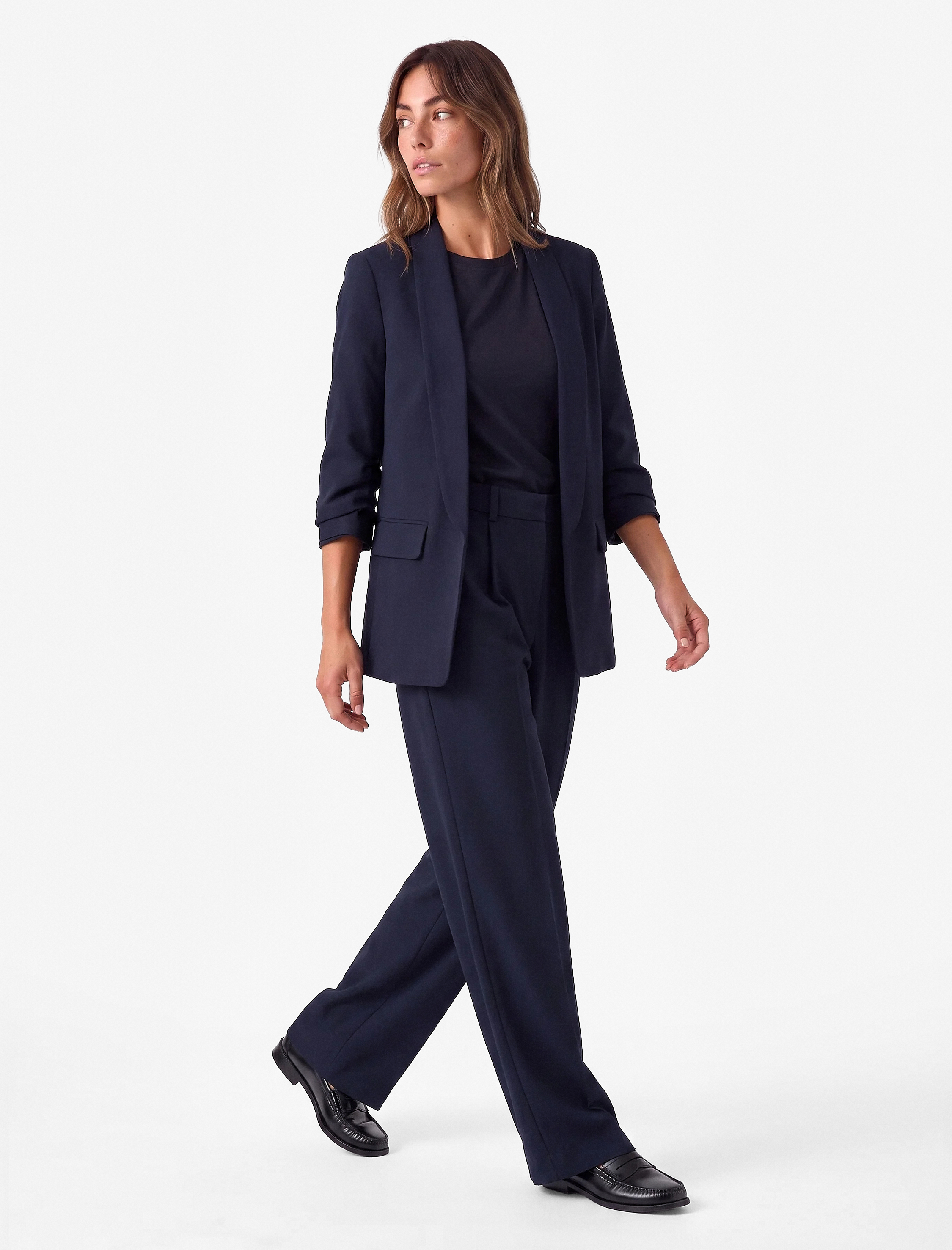 Koton Krep Kumaş Şal Yaka 3/4 Kollu Blazer Ceket görsel 4