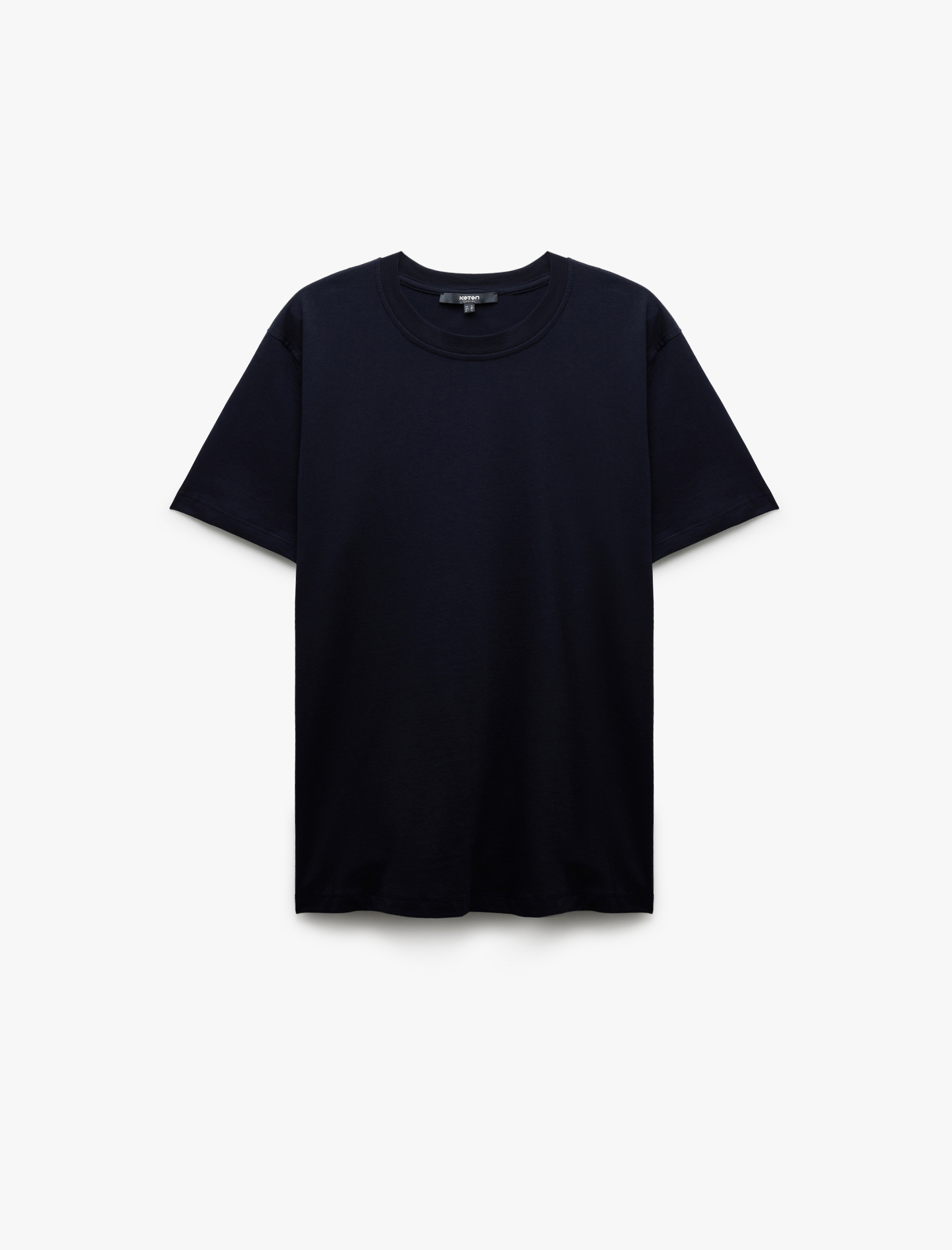 Koton Pamuklu Kısa Kollu Bisiklet Yaka Slim Fit Erkek Basic Tişört görsel 6