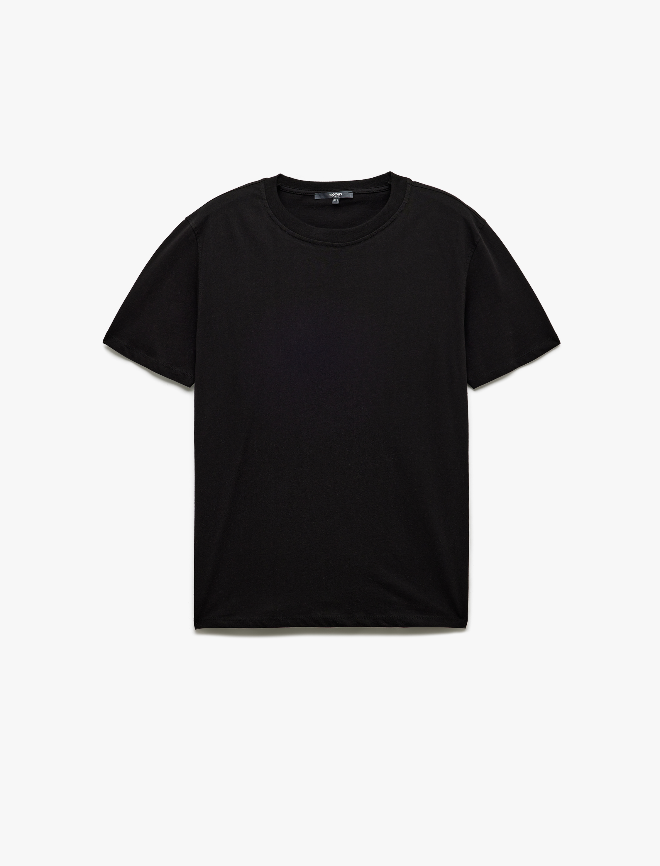 Koton Pamuklu Kısa Kollu Bisiklet Yaka Slim Fit Erkek Basic Tişört görsel 6