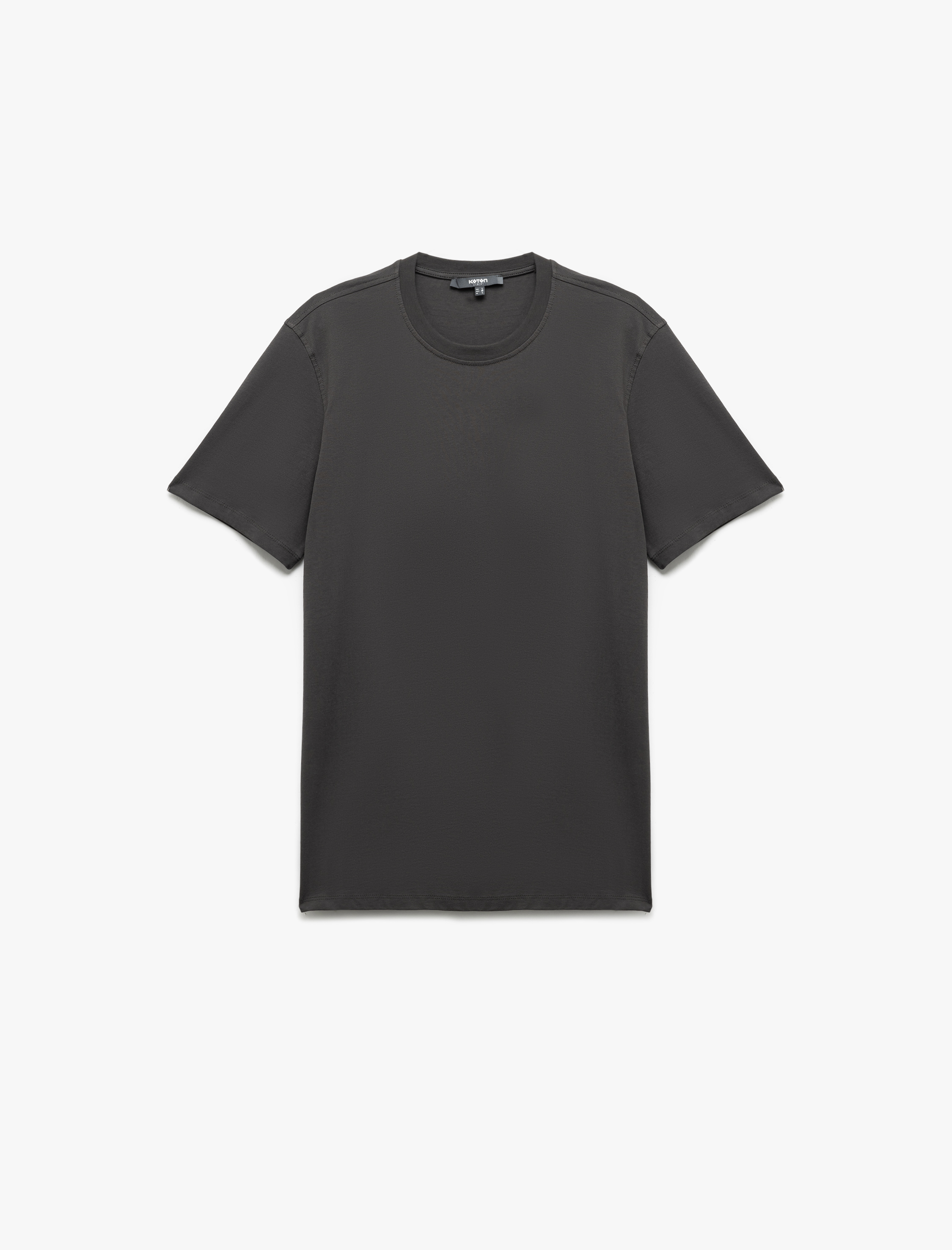 Koton Pamuklu Kısa Kollu Bisiklet Yaka Slim Fit Erkek Basic Tişört görsel 5