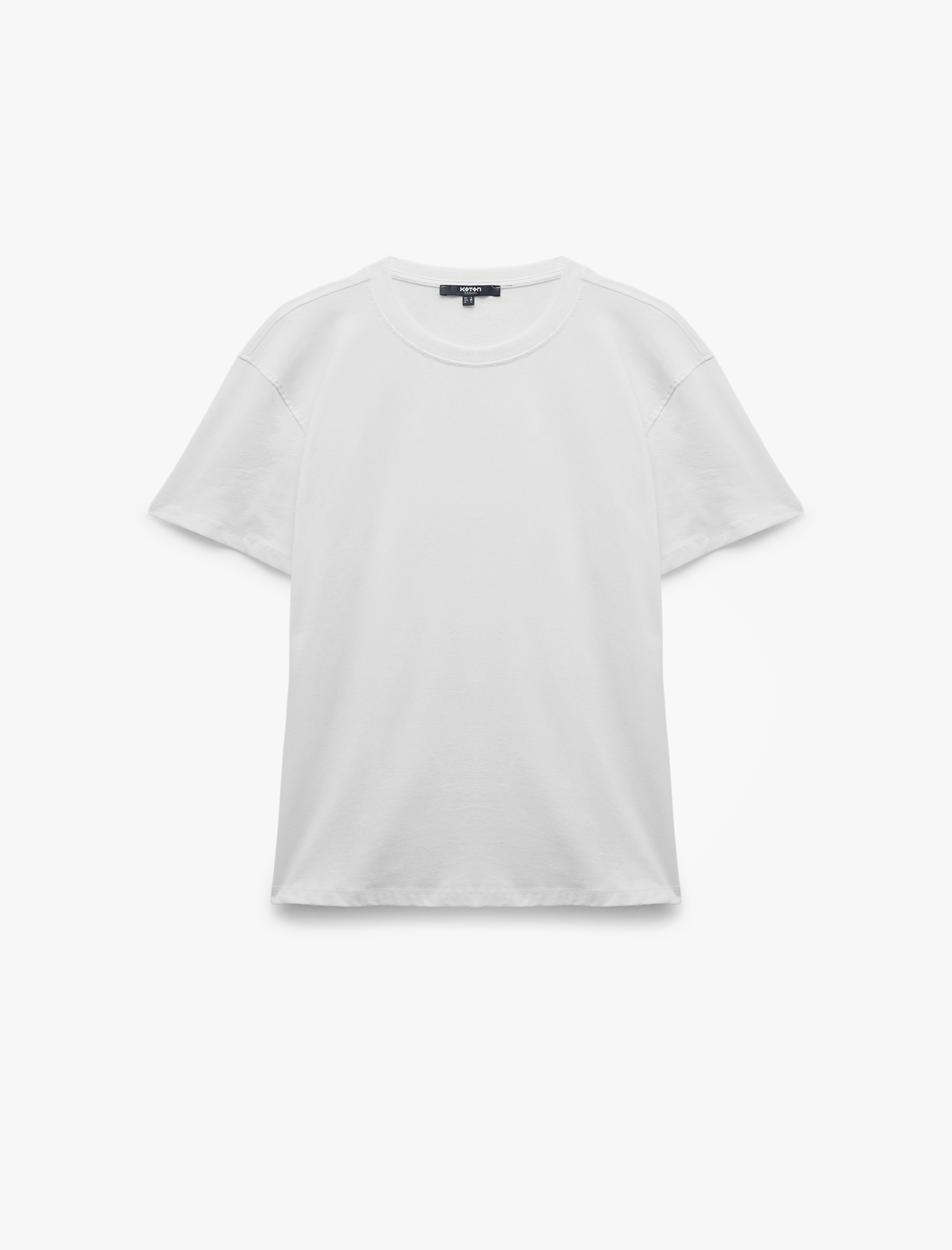 Koton Pamuklu Kısa Kollu Bisiklet Yaka Slim Fit Erkek Basic Tişört görsel 5