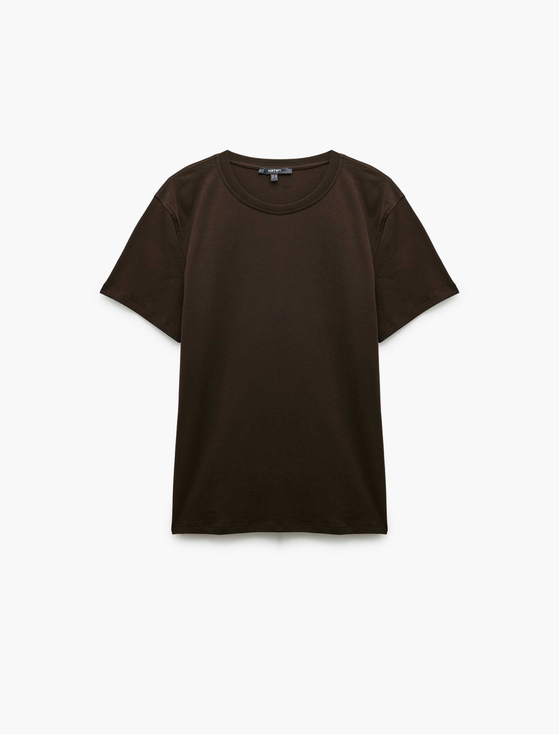 Koton Pamuklu Kısa Kollu Bisiklet Yaka Slim Fit Erkek Basic Tişört görsel 6