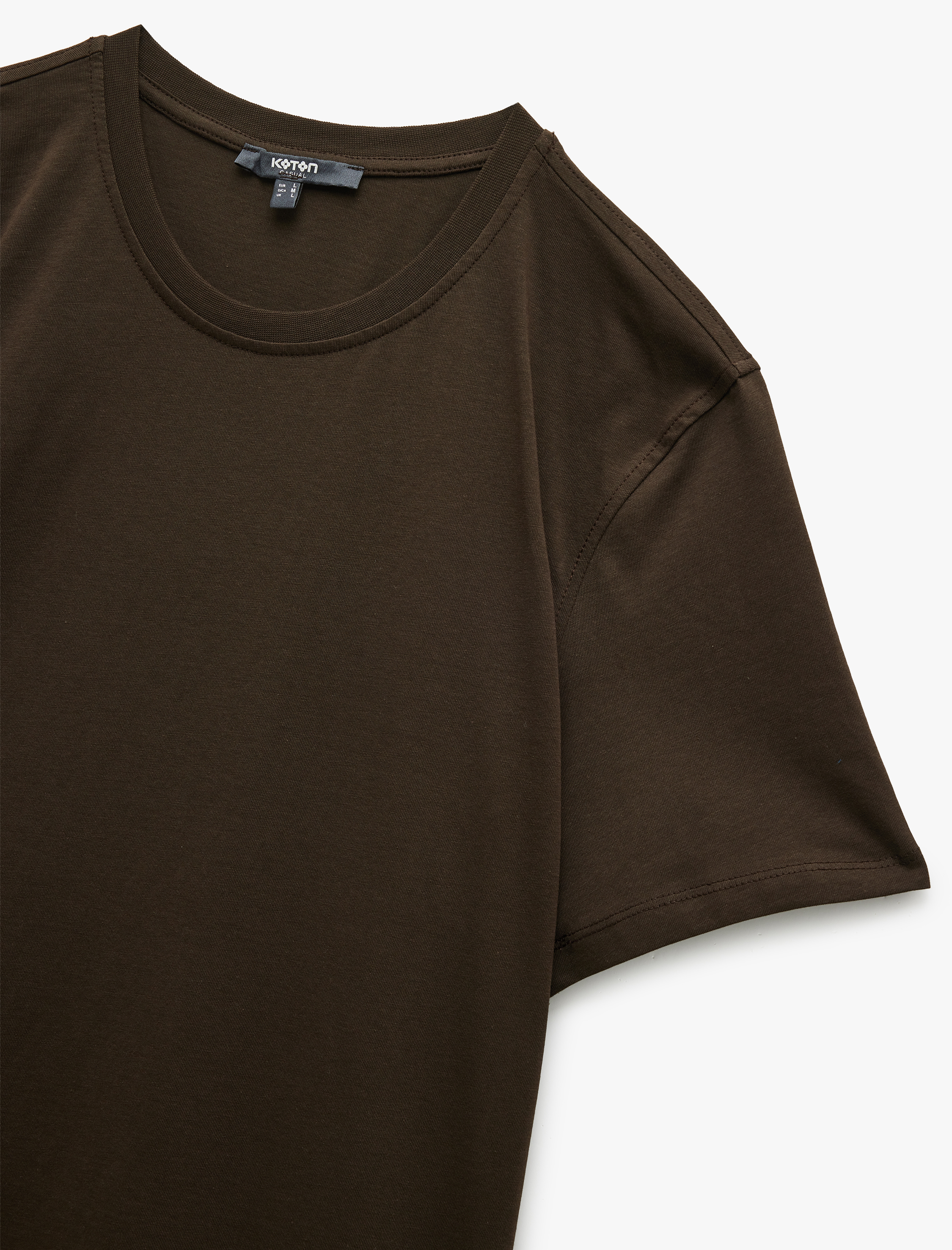 Koton Pamuklu Kısa Kollu Bisiklet Yaka Slim Fit Erkek Basic Tişört görsel 8
