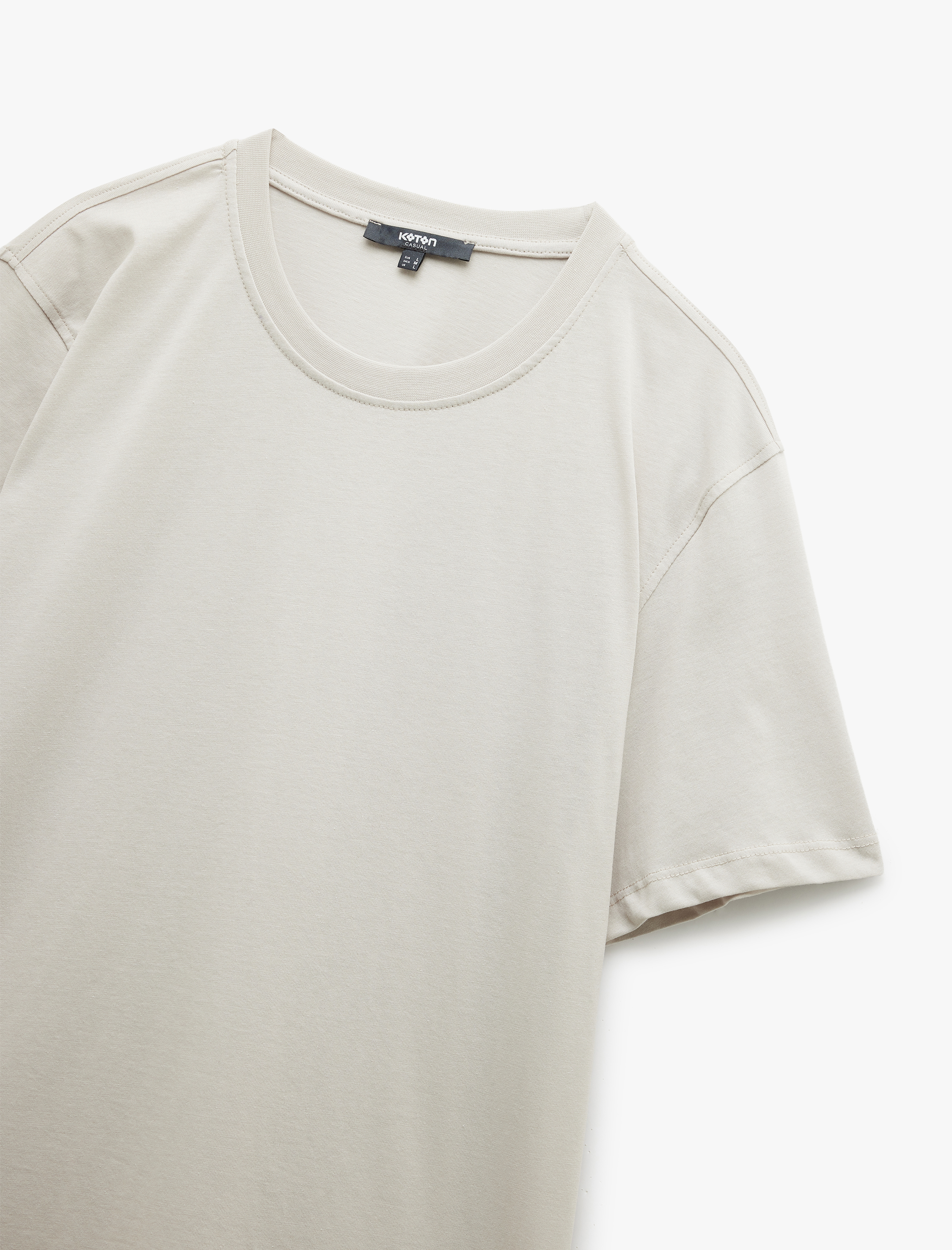 Koton Pamuklu Kısa Kollu Bisiklet Yaka Slim Fit Erkek Basic Tişört görsel 7