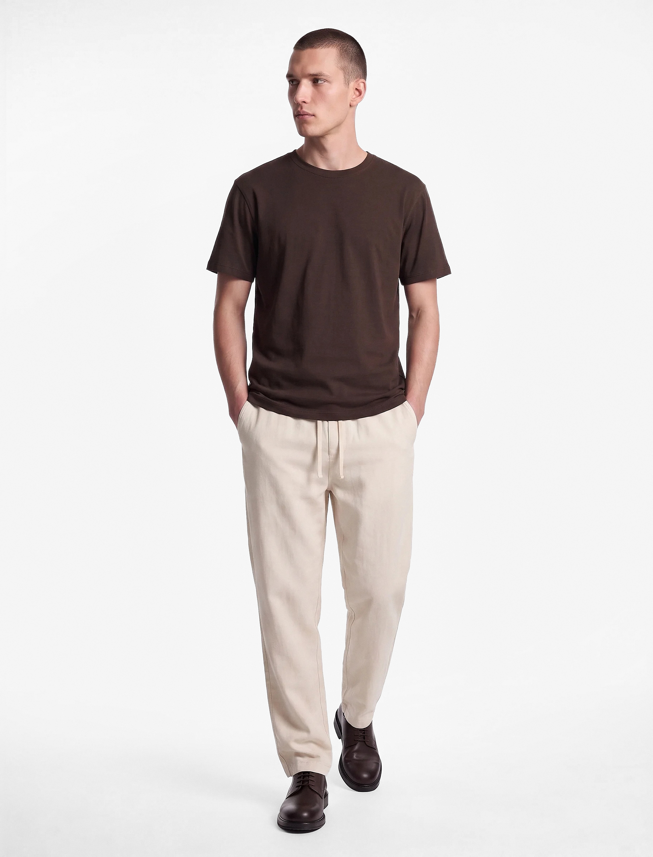 Koton Pamuklu Kısa Kollu Bisiklet Yaka Slim Fit Erkek Basic Tişört görsel 3
