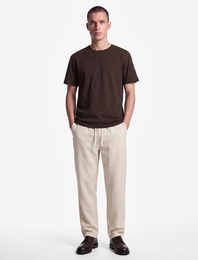 Pamuklu Kısa Kollu Bisiklet Yaka Slim Fit Erkek Basic Tişört