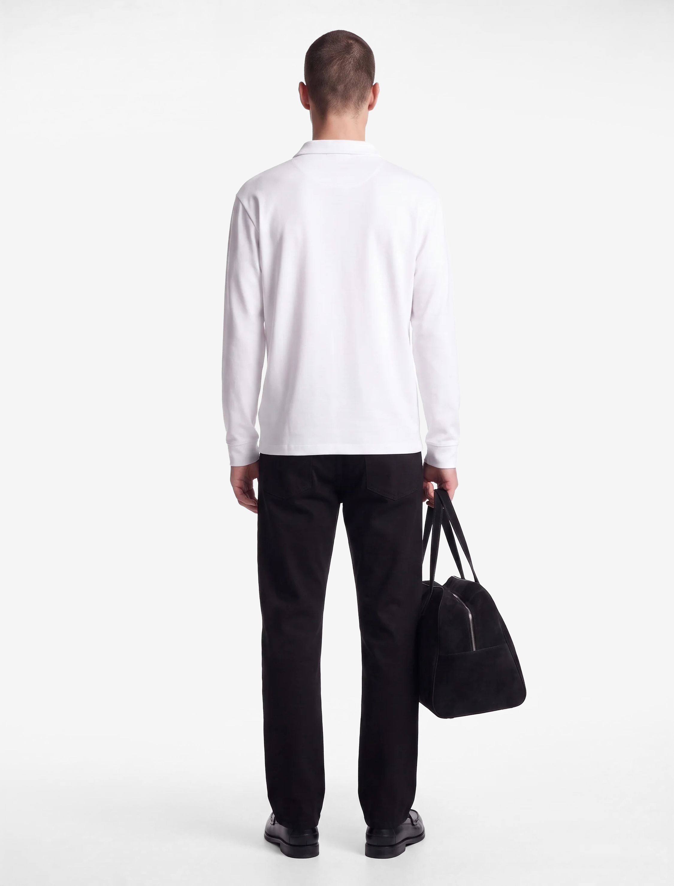   Pamuklu Uzun Kollu Yarım Fermuarlı Polo Yaka Sweatshirt
