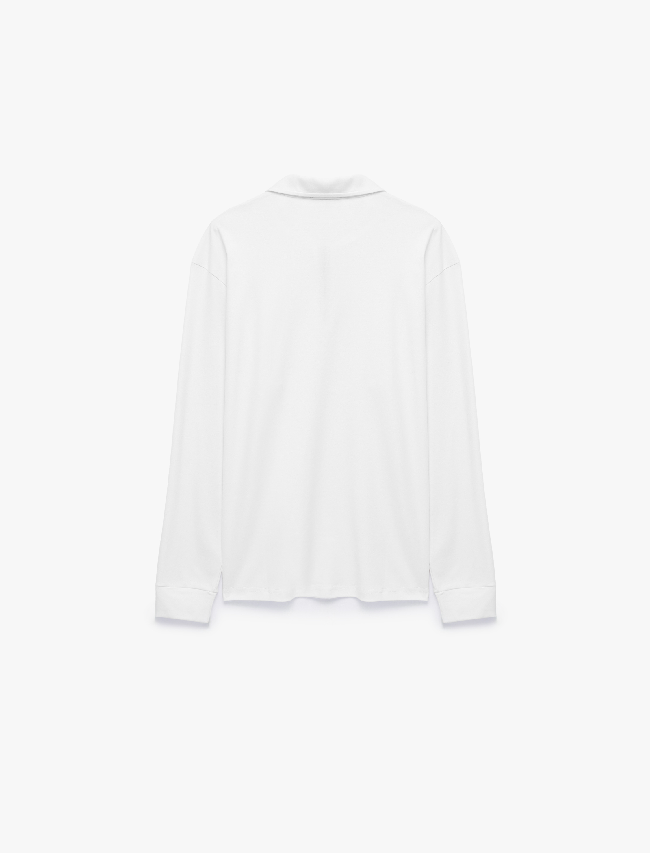   Pamuklu Uzun Kollu Yarım Fermuarlı Polo Yaka Sweatshirt