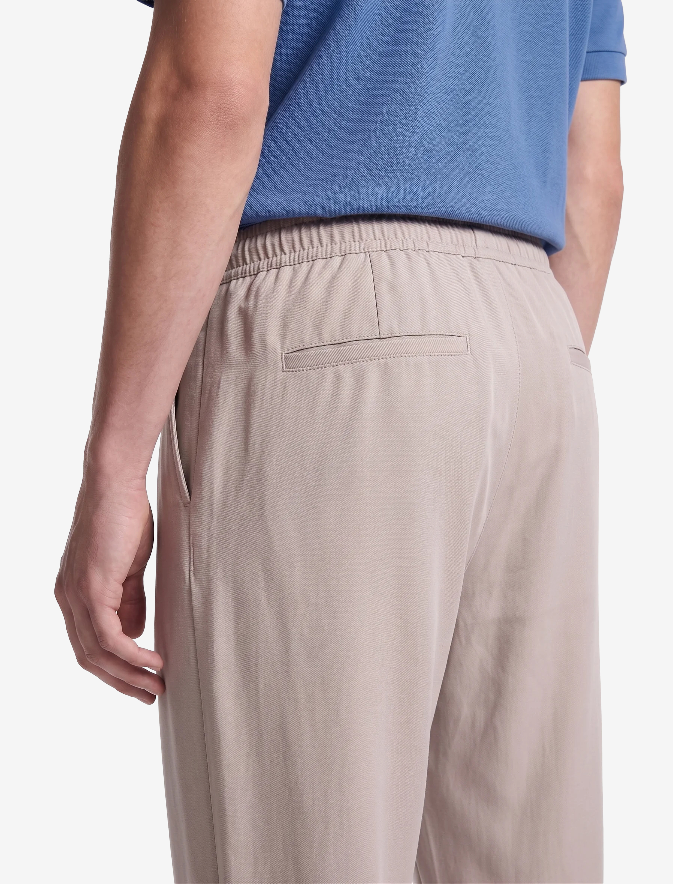 Koton Viskon Slim Fit Cepli Beli Lastikli Bağcıklı Pantolon görsel 4