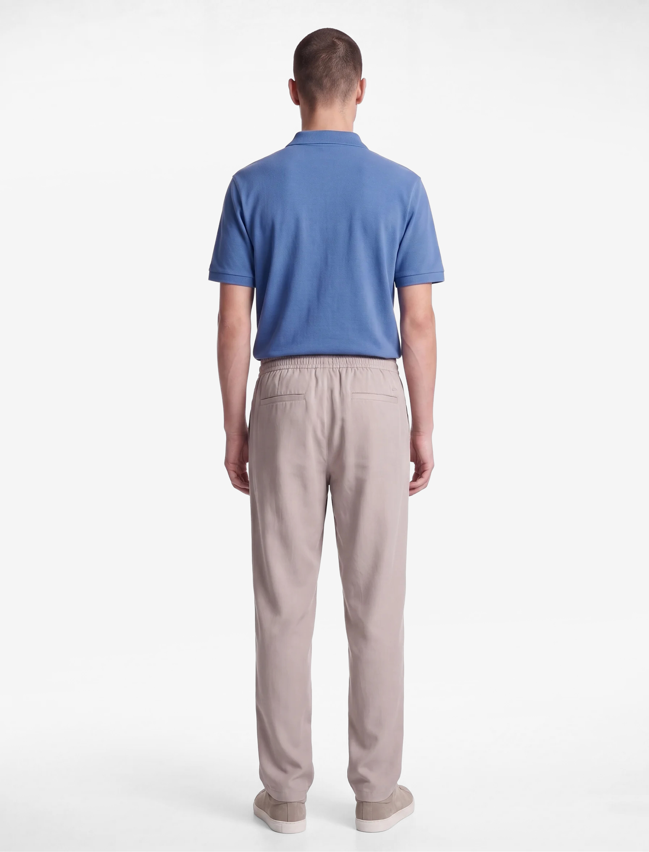 Koton Viskon Slim Fit Cepli Beli Lastikli Bağcıklı Pantolon görsel 3