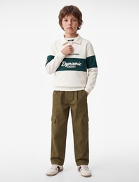 Beli Lastikli Cepli Pamuklu Gabardin Oversize Kargo Pantolon