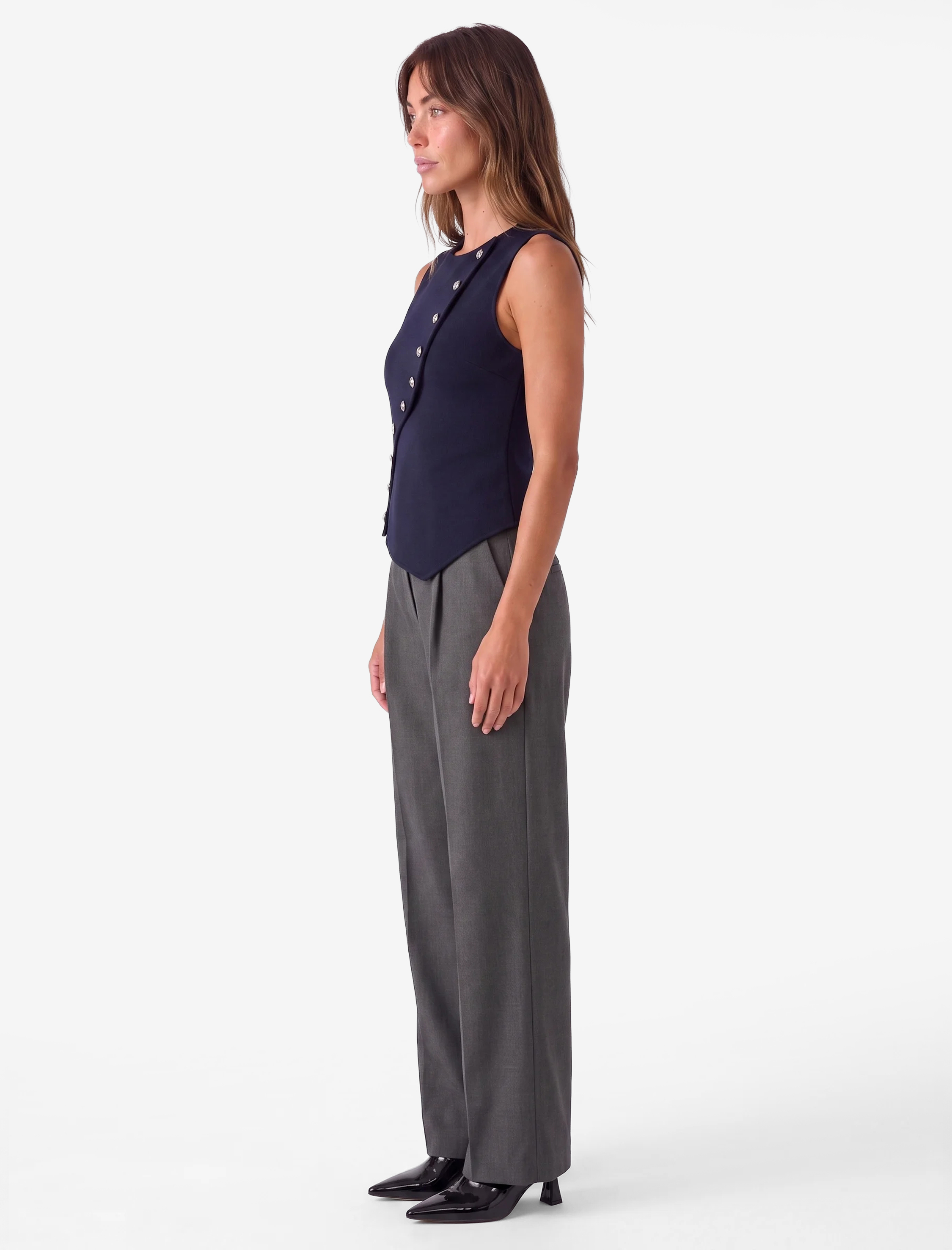 Koton Viskon Karışımlı Normal Bel Cepli Straight Fit Pantolon görsel 2
