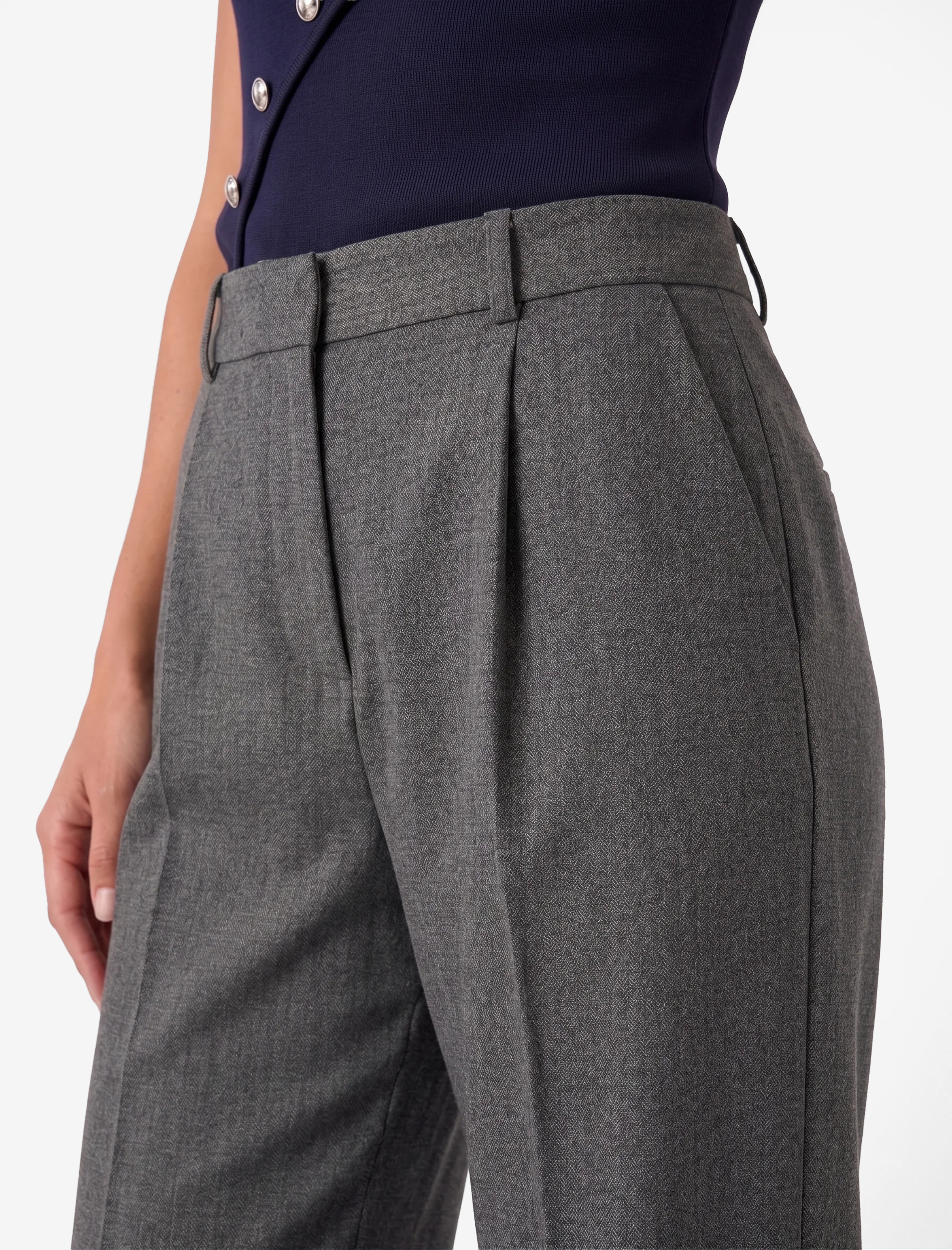 Koton Viskon Karışımlı Normal Bel Cepli Straight Fit Pantolon görsel 4