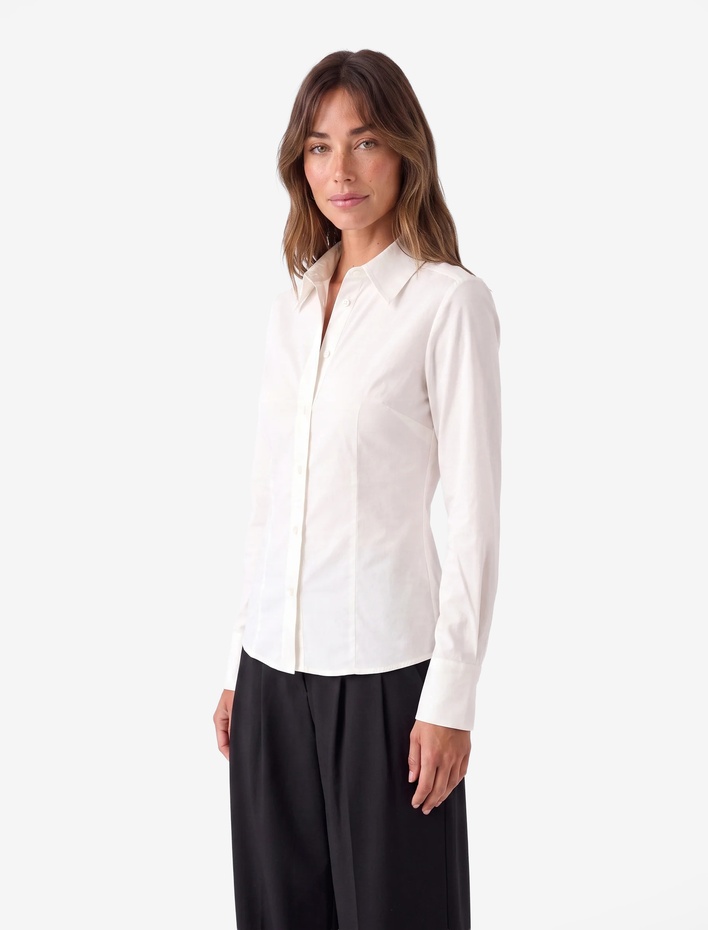  Klasik Yaka Poplin Slim Fit Pamuklu Uzun Kollu Gömlek