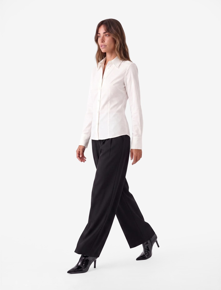  Klasik Yaka Poplin Slim Fit Pamuklu Uzun Kollu Gömlek
