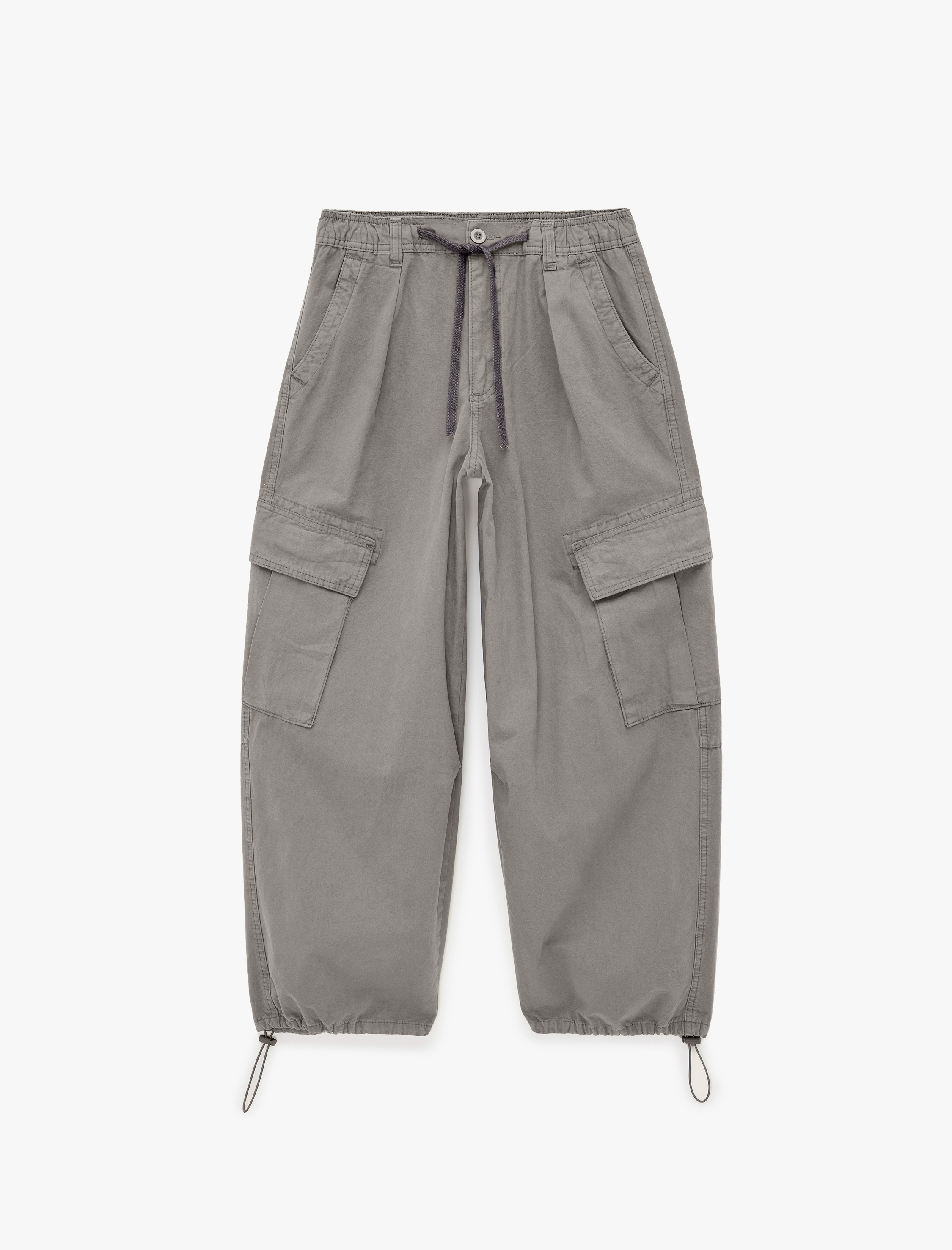 Koton Pamuklu Gabardin Beli Bağcıklı Cep Detaylı Stoperli Kargo Pantolon görsel 5