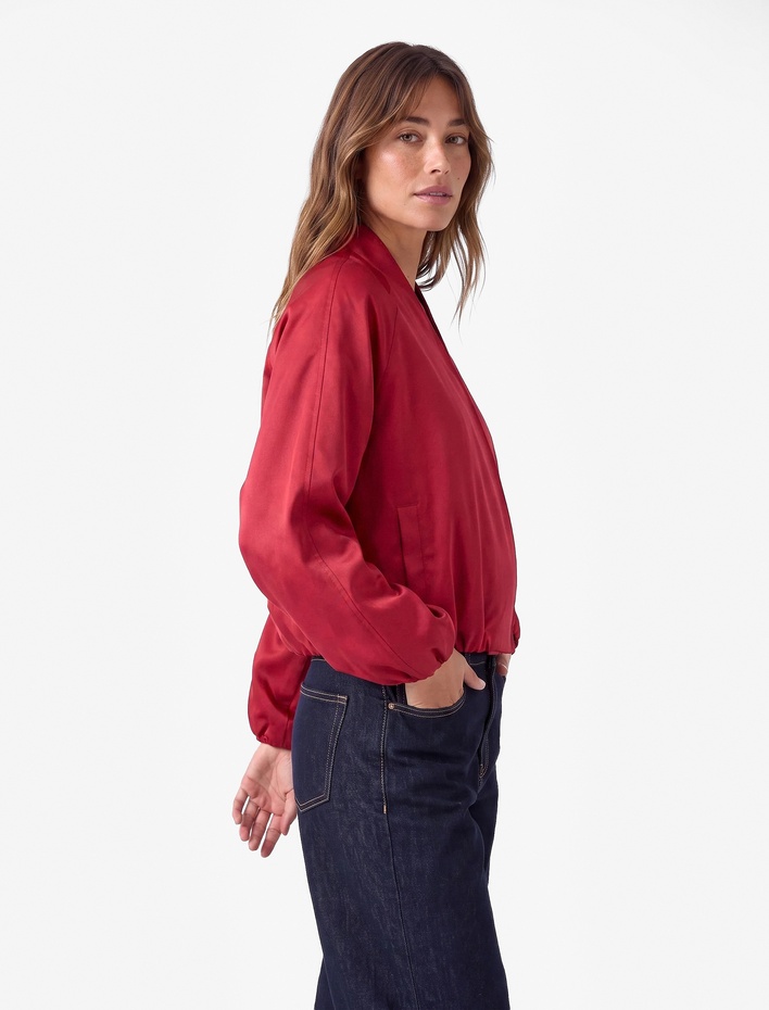  Cepli Uzun Kollu Hafif Dik Yaka Şal Yaka Oversize Gabardin Bomber Ceket