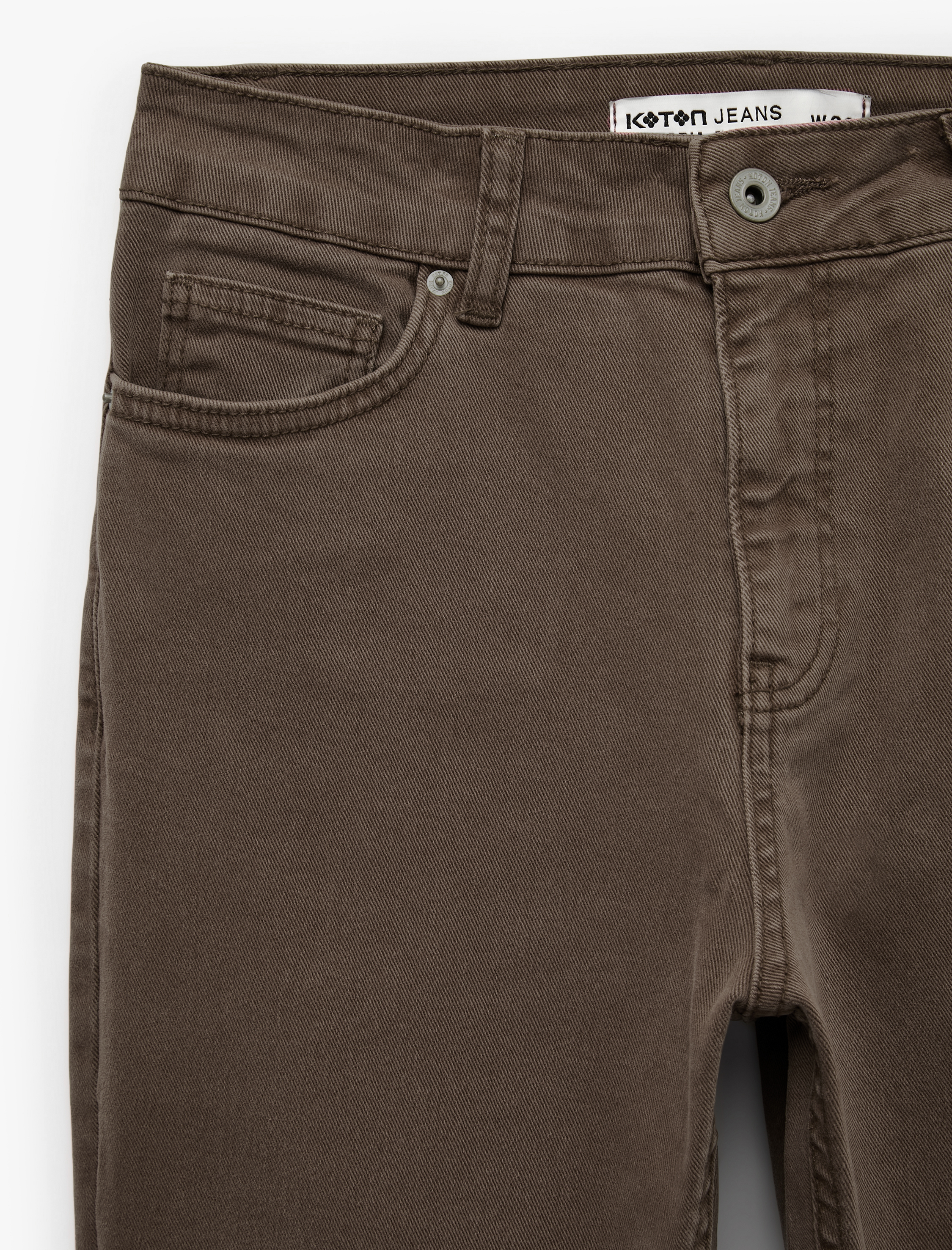 Koton Pamuklu Dar Kalıp Düğmeli Cepli İspanyol Paça Crop Jean Pantolon - Kick Flare Jeans görsel 7