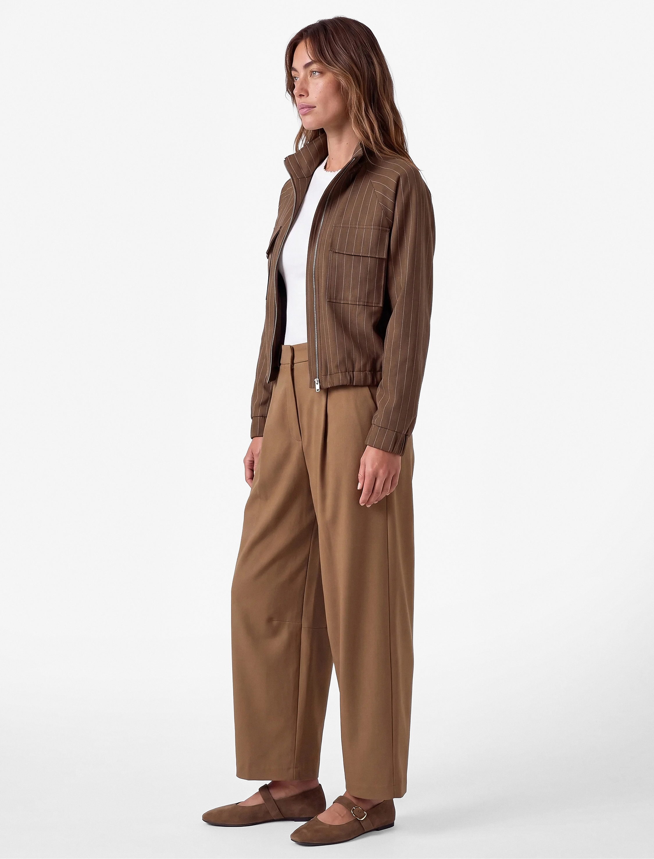 Koton Regular Fit Pile Detaylı Cepli Barrel Kesim Pantolon görsel 3