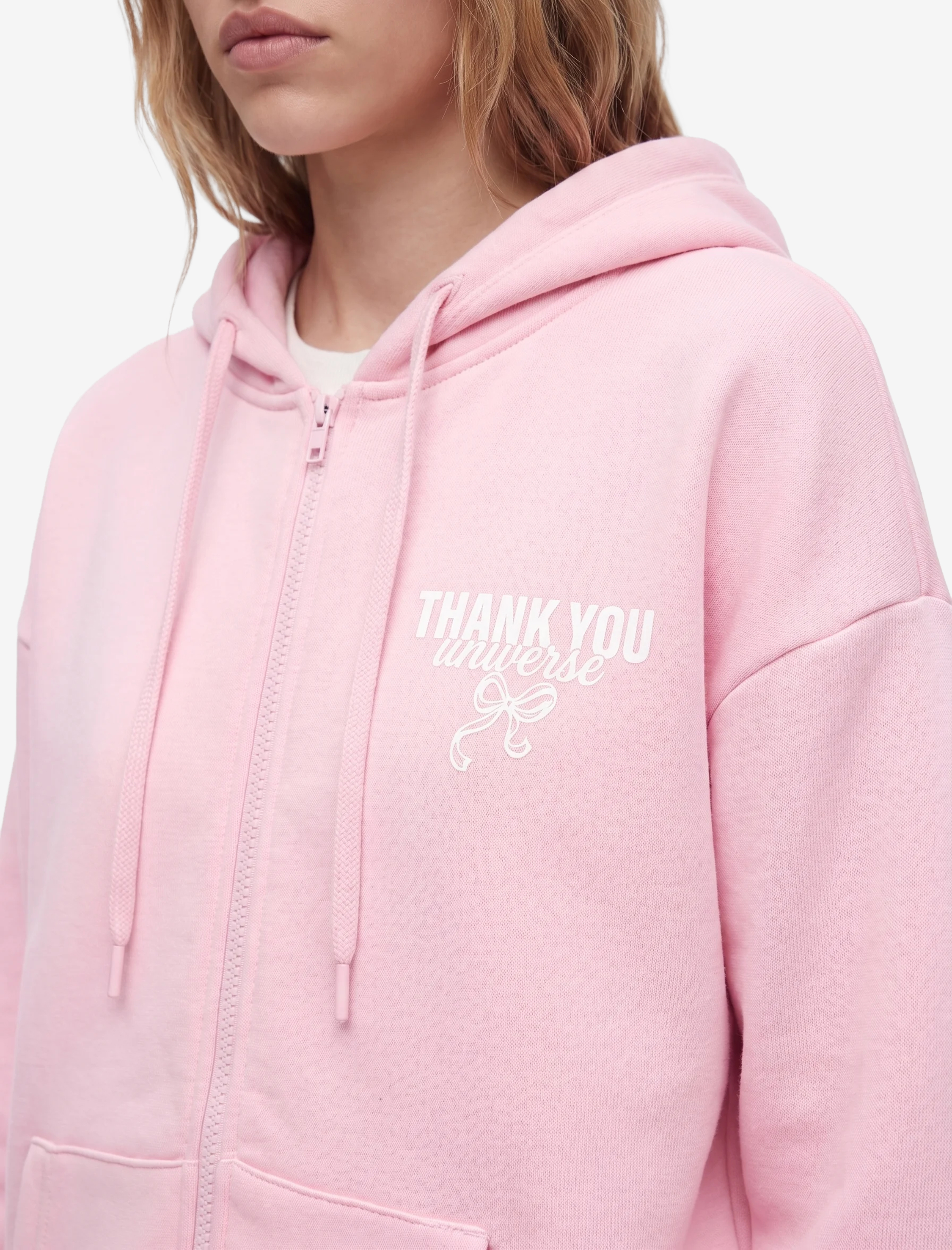 Koton Rahat Kalıp Şardonlu Arkası Fiyonk Baskılı Cepli Fermuarlı Kapüşonlu Sweatshirt görsel 4