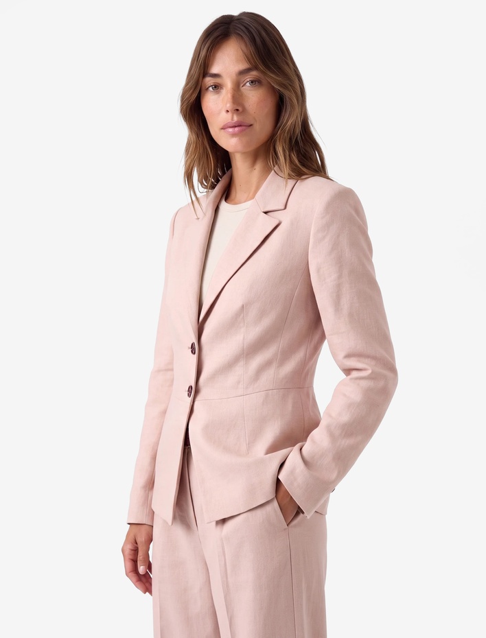  Geniş Yaka Cep Detaylı Düğmeli Blazer Ceket