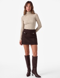 Slim Fit Uzun Kollu Balıkçı Yaka Tişört