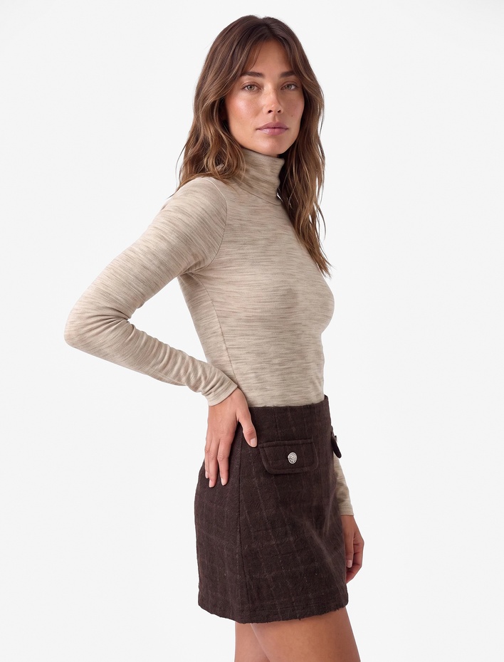  Slim Fit Uzun Kollu Balıkçı Yaka Tişört