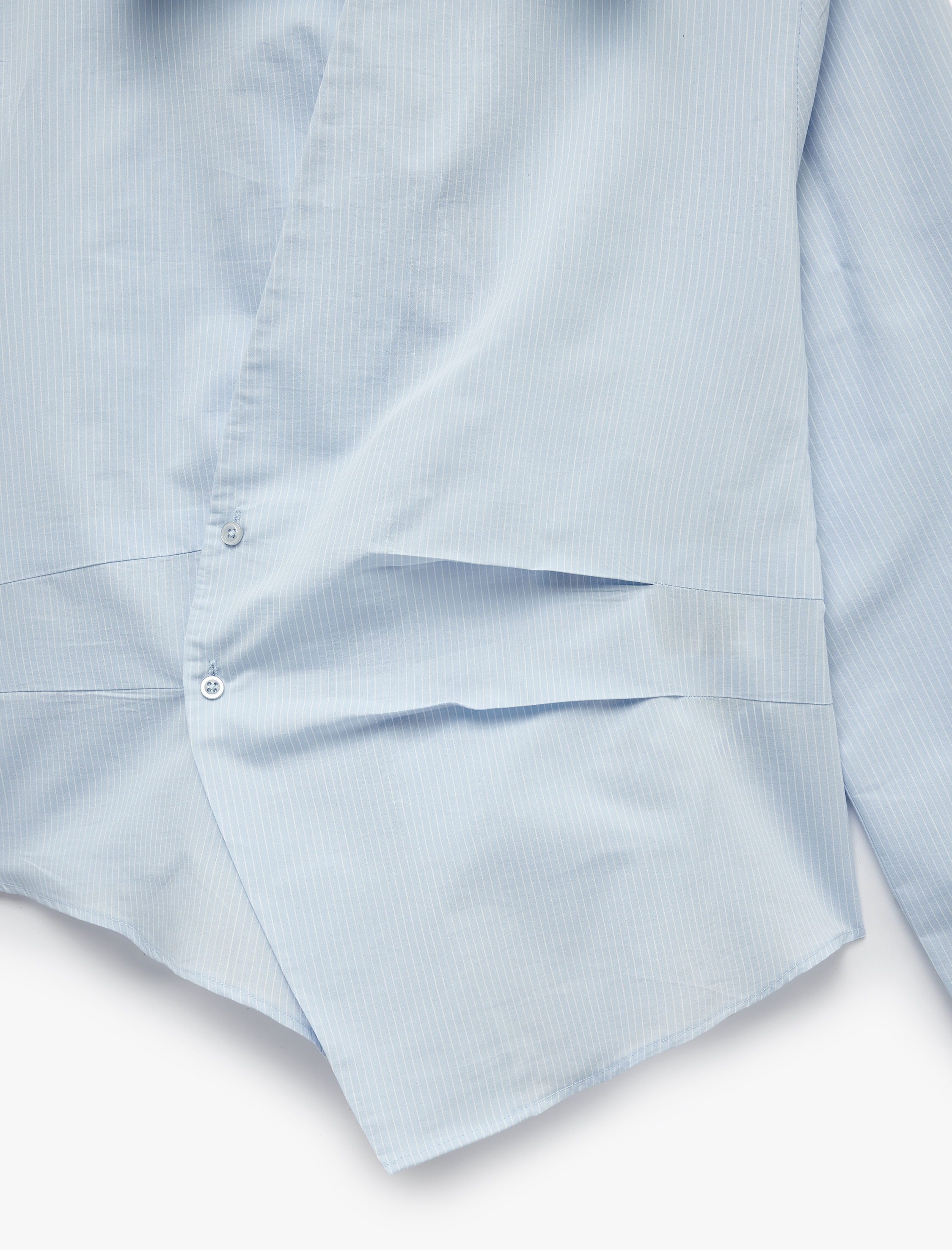   Slim Fit Pamuklu Kruvaze Uzun Kollu Çizgili Poplin Gömlek