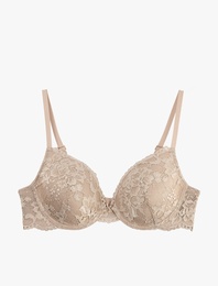 Dolgulu Balenli Dantelli Push Up Sütyen
