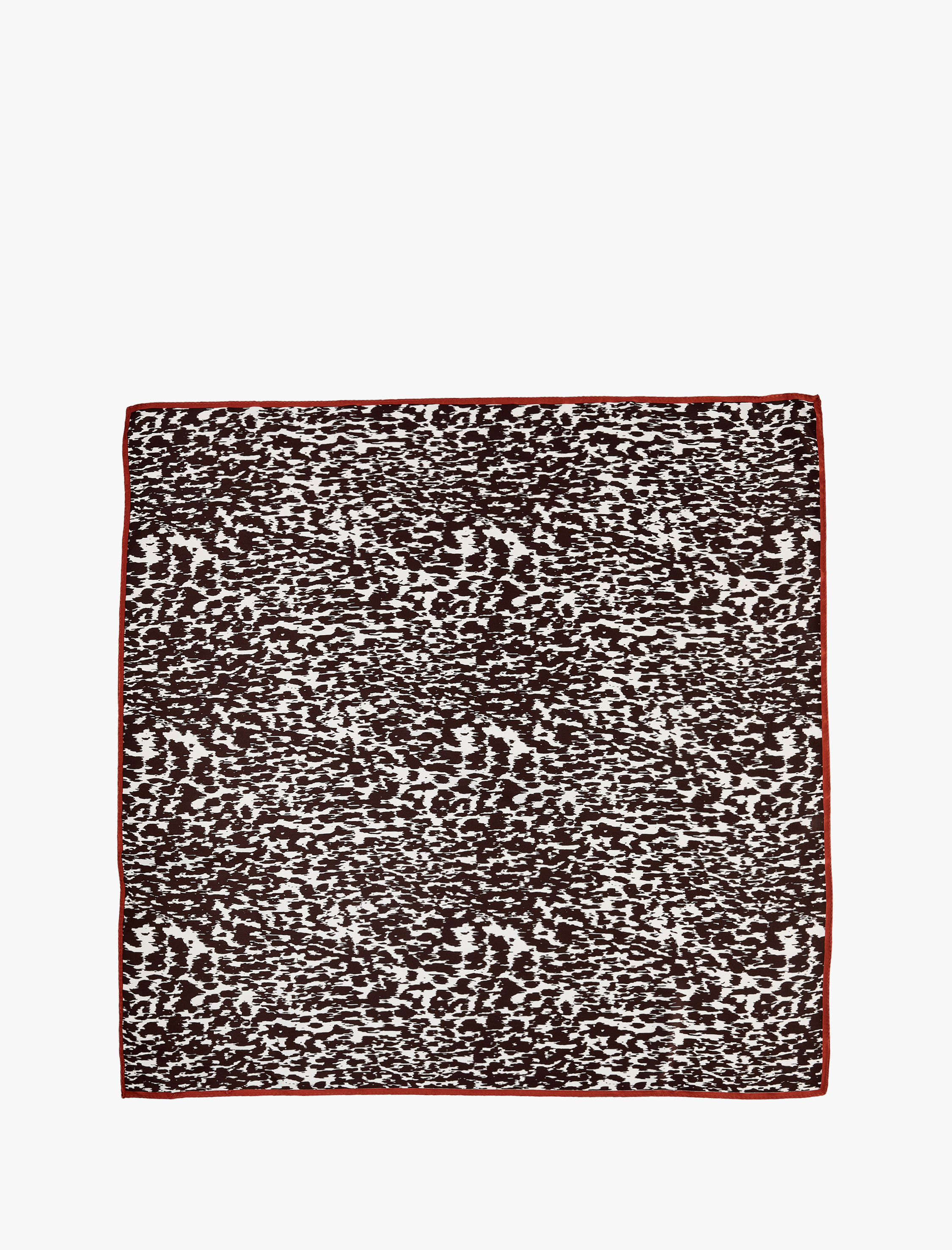  Kadın Kontrast Kenar Şeritli Hayvan Desenli Saten Kare Fular Bandana