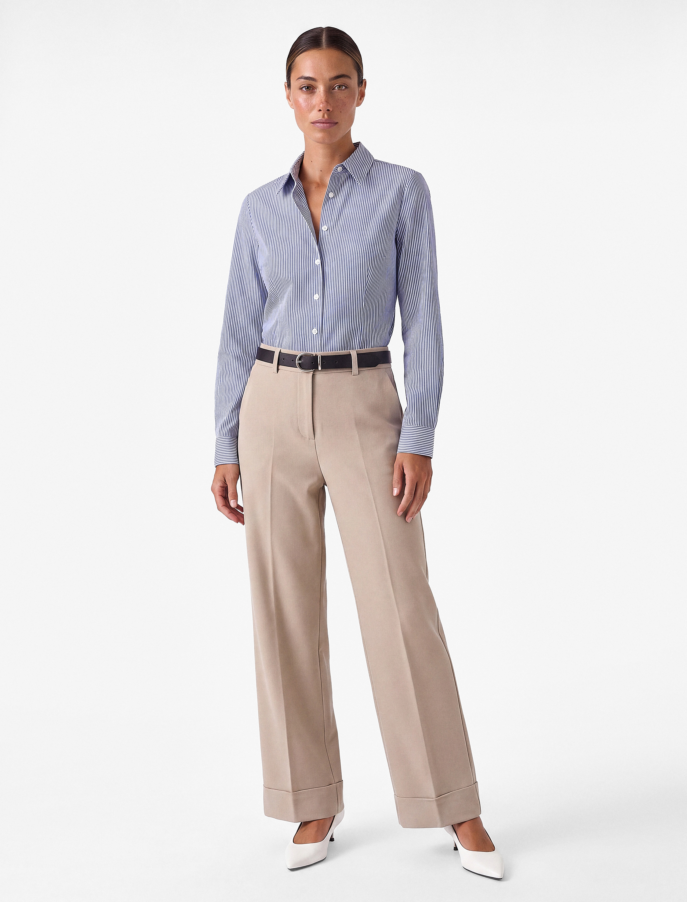   Poplin Gömlek Uzun Kollu Pens Detaylı Regular Fit