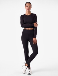 Slim Fit Sırt Detaylı Uzun Kollu Bisiklet Yaka Spor Tişört