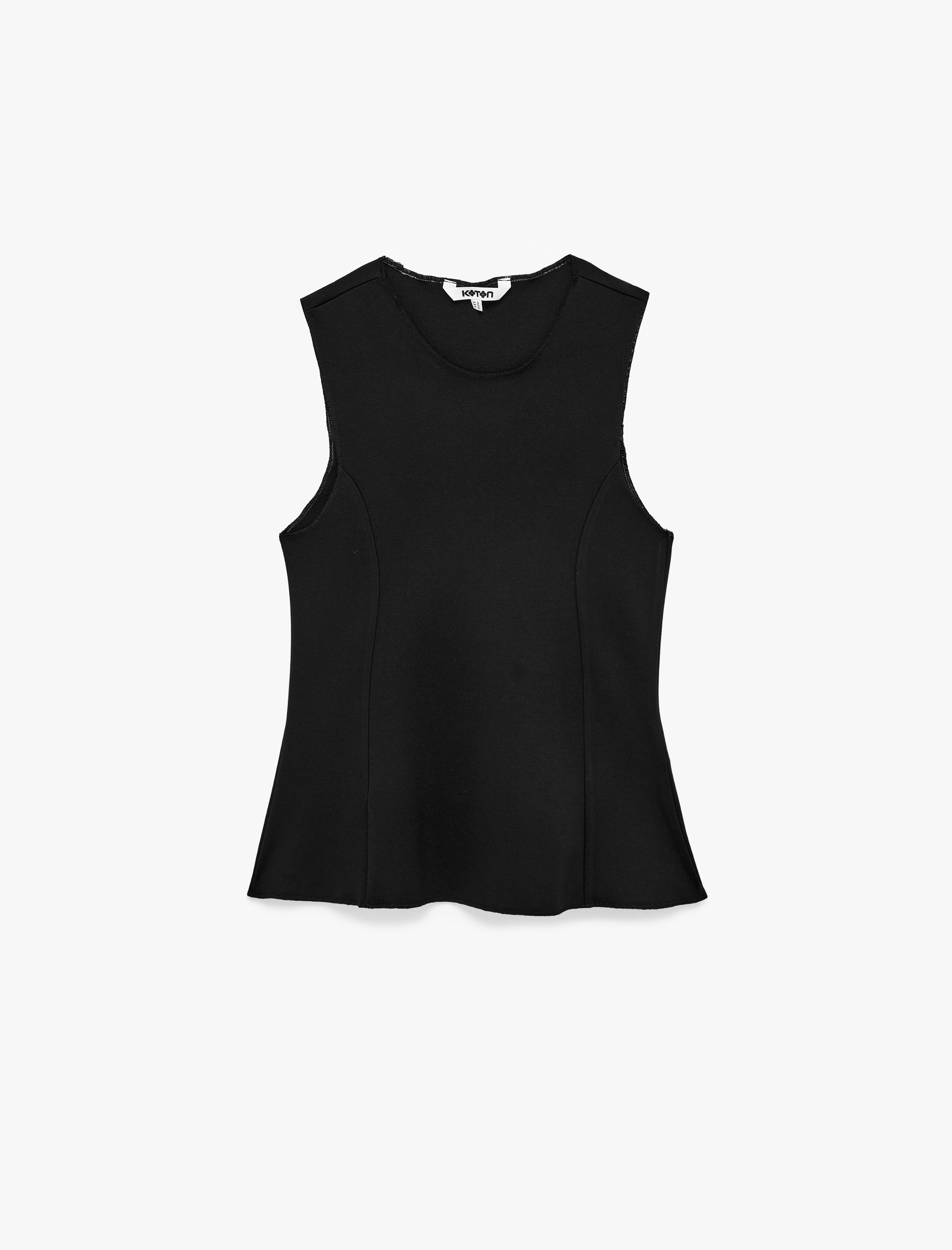 Koton Slim Fit Bisiklet Yaka Bel Vurgulu Kolsuz Bluz görsel 2
