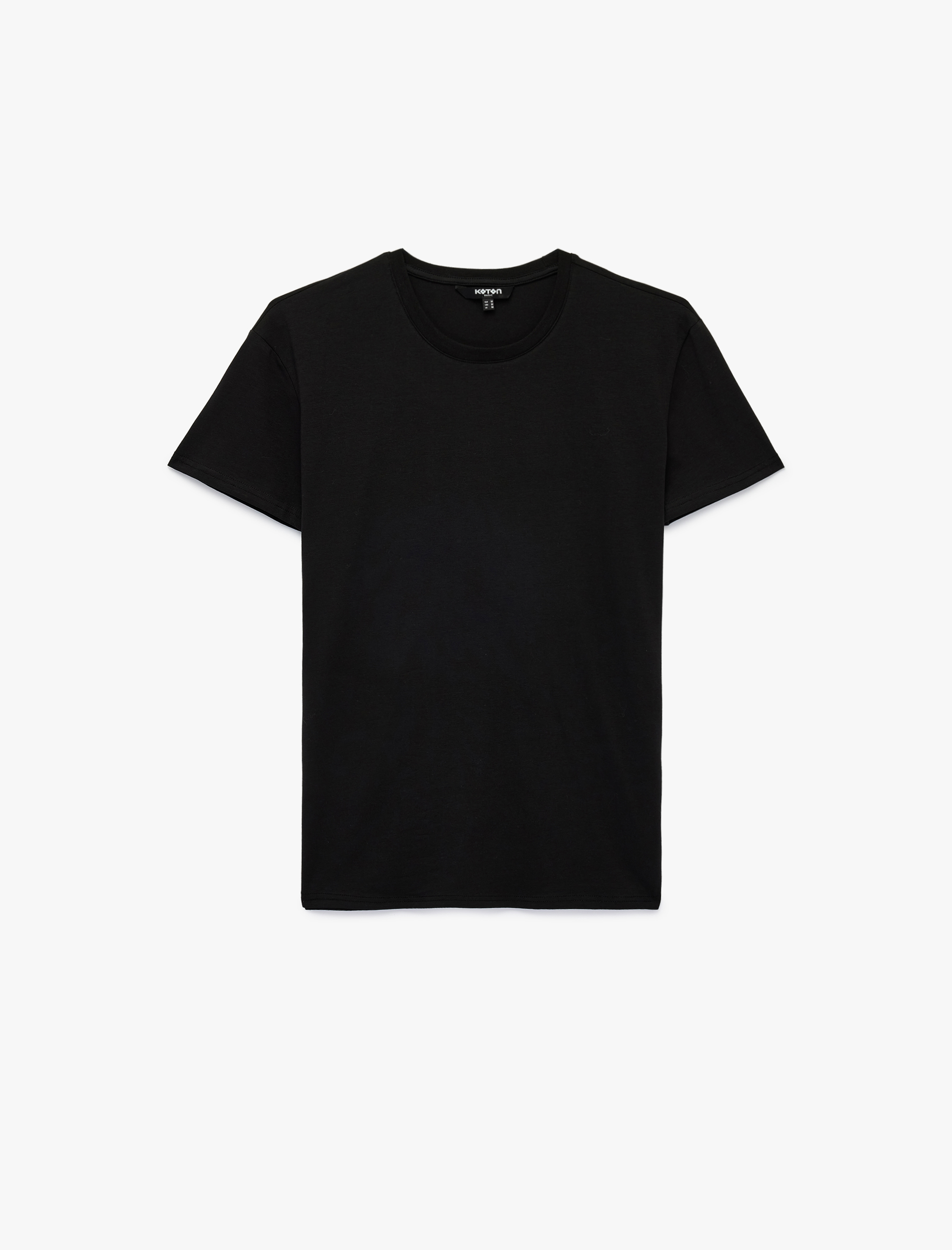 Koton Kısa Kollu Bisiklet Yaka Basic Slim Fit Tişört görsel 5