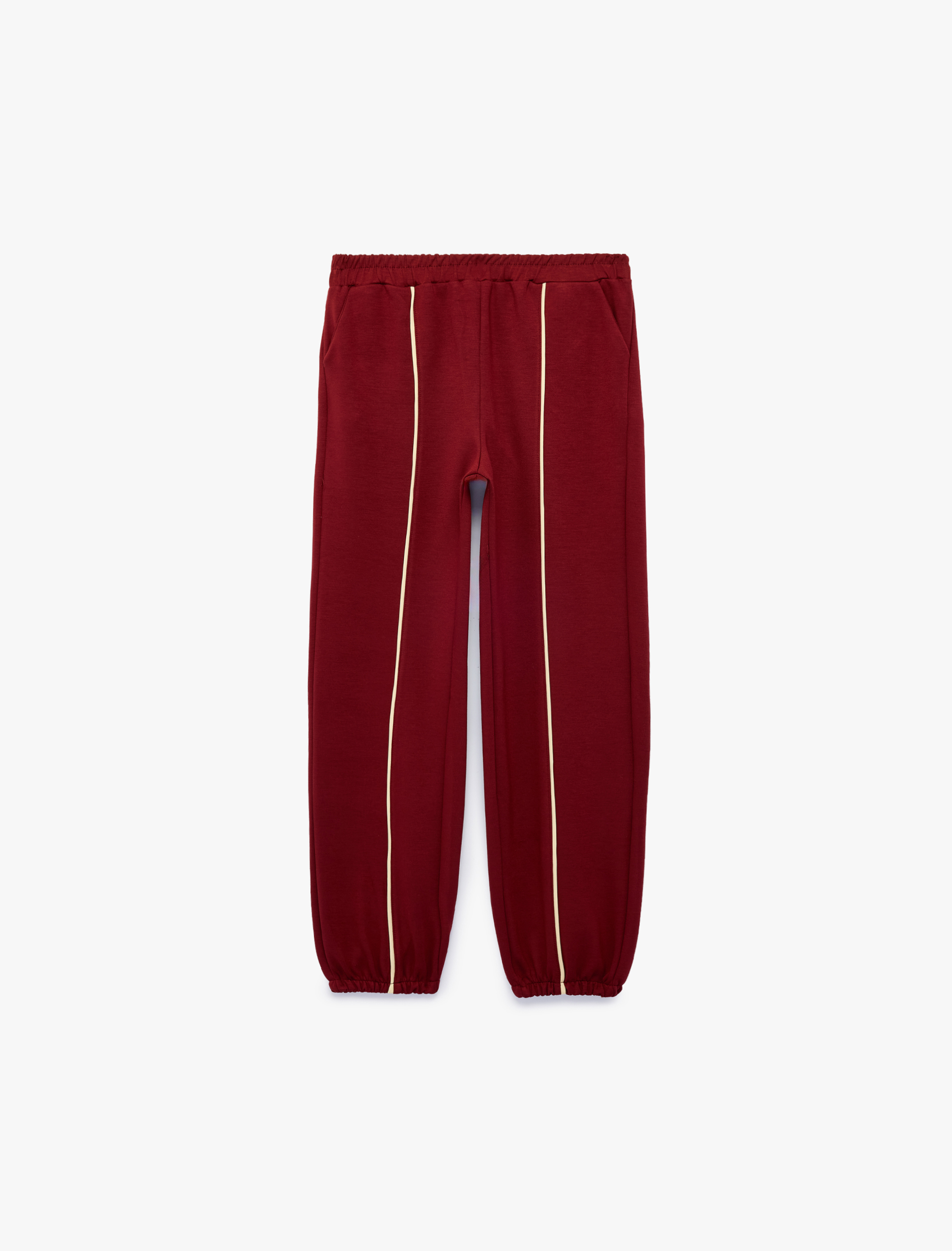  Kız Çocuk Biyeli Cep Detaylı Beli Lastikli Jogger Pantolon