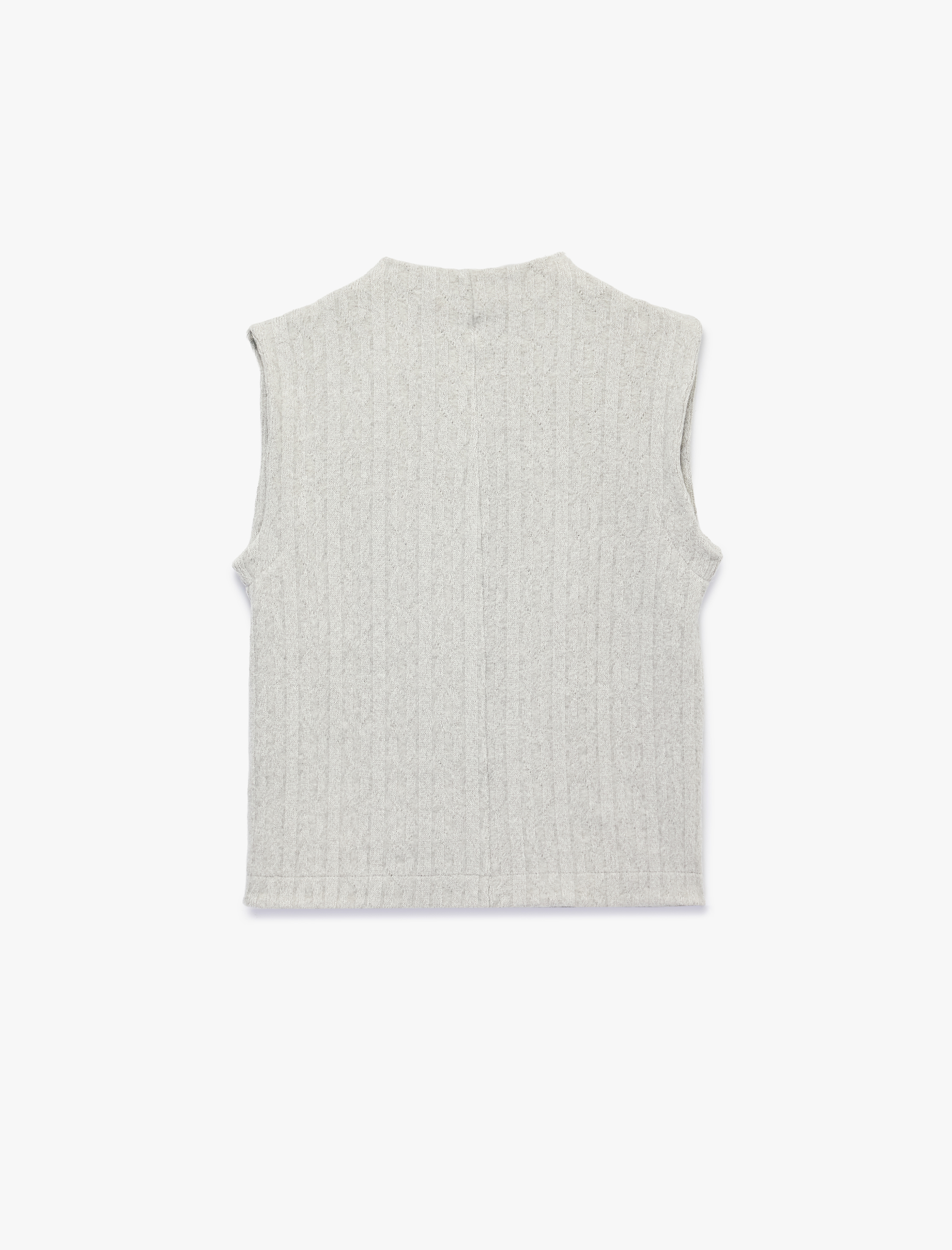   Dik Yaka Regular Fit Viskon Kumaş Basic Kolsuz Bluz