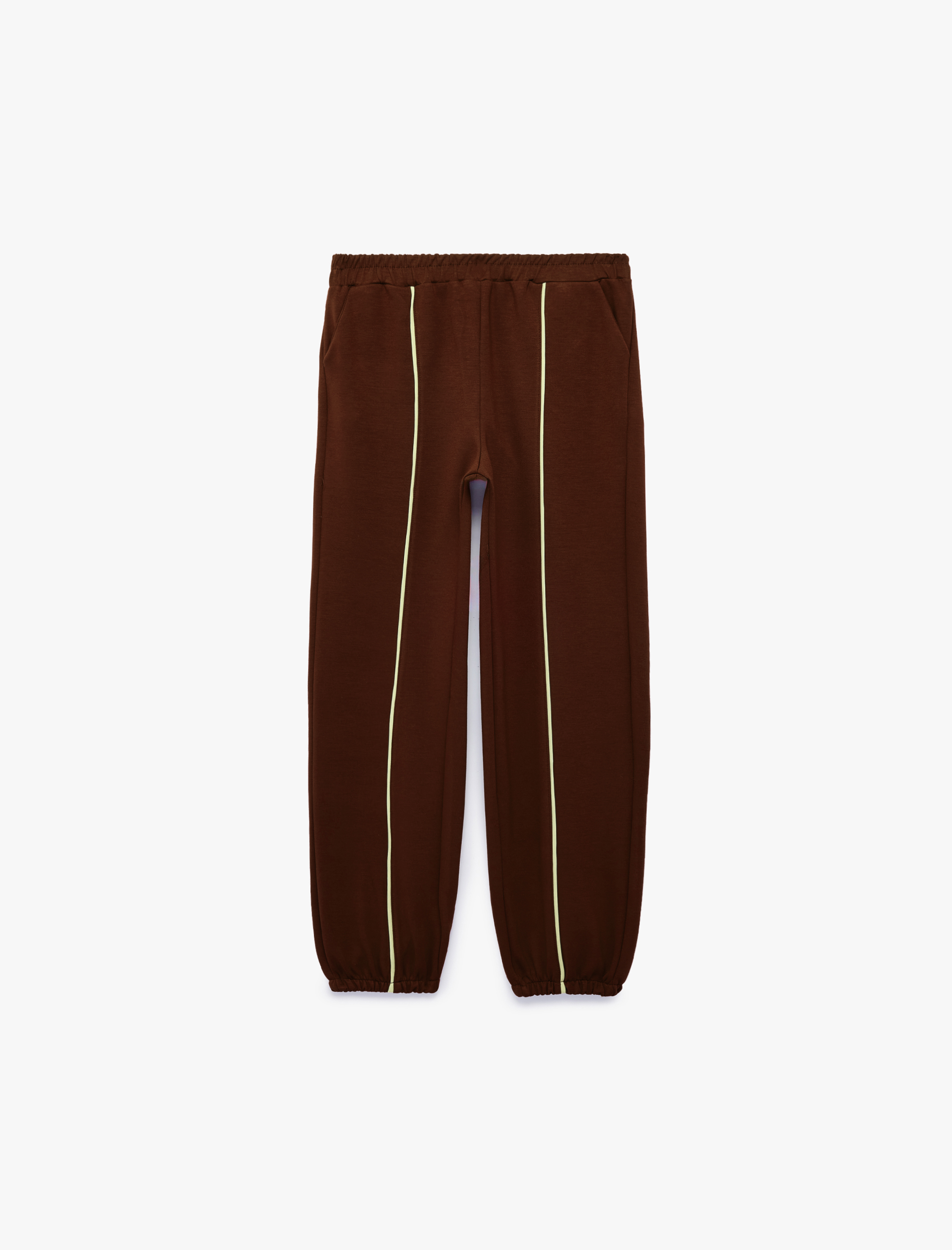  Kız Çocuk Biyeli Cep Detaylı Beli Lastikli Jogger Pantolon