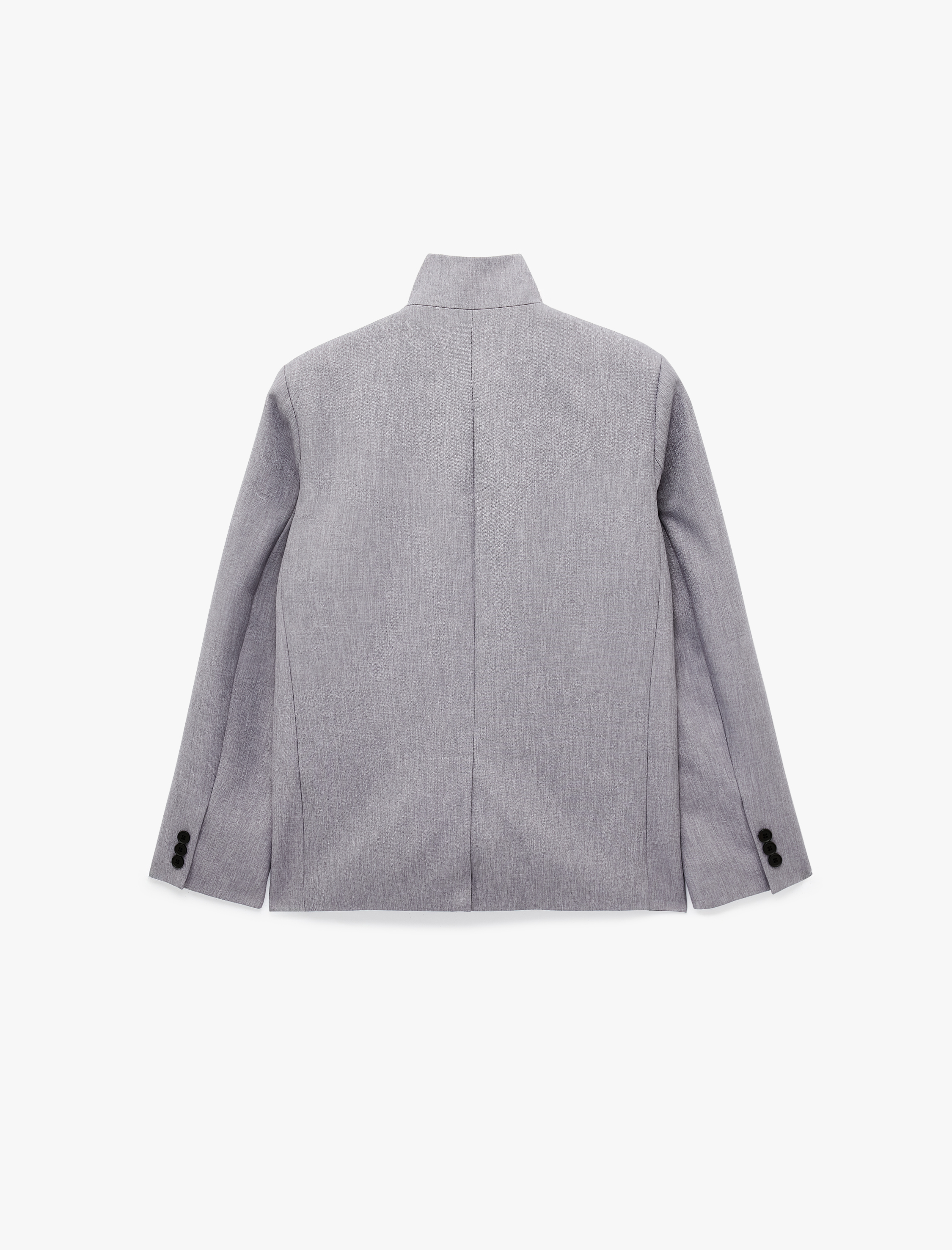   Cepli Regular Fit Uzun Kollu Düğme Detaylı Dik Yaka Kruvaze Blazer Ceket