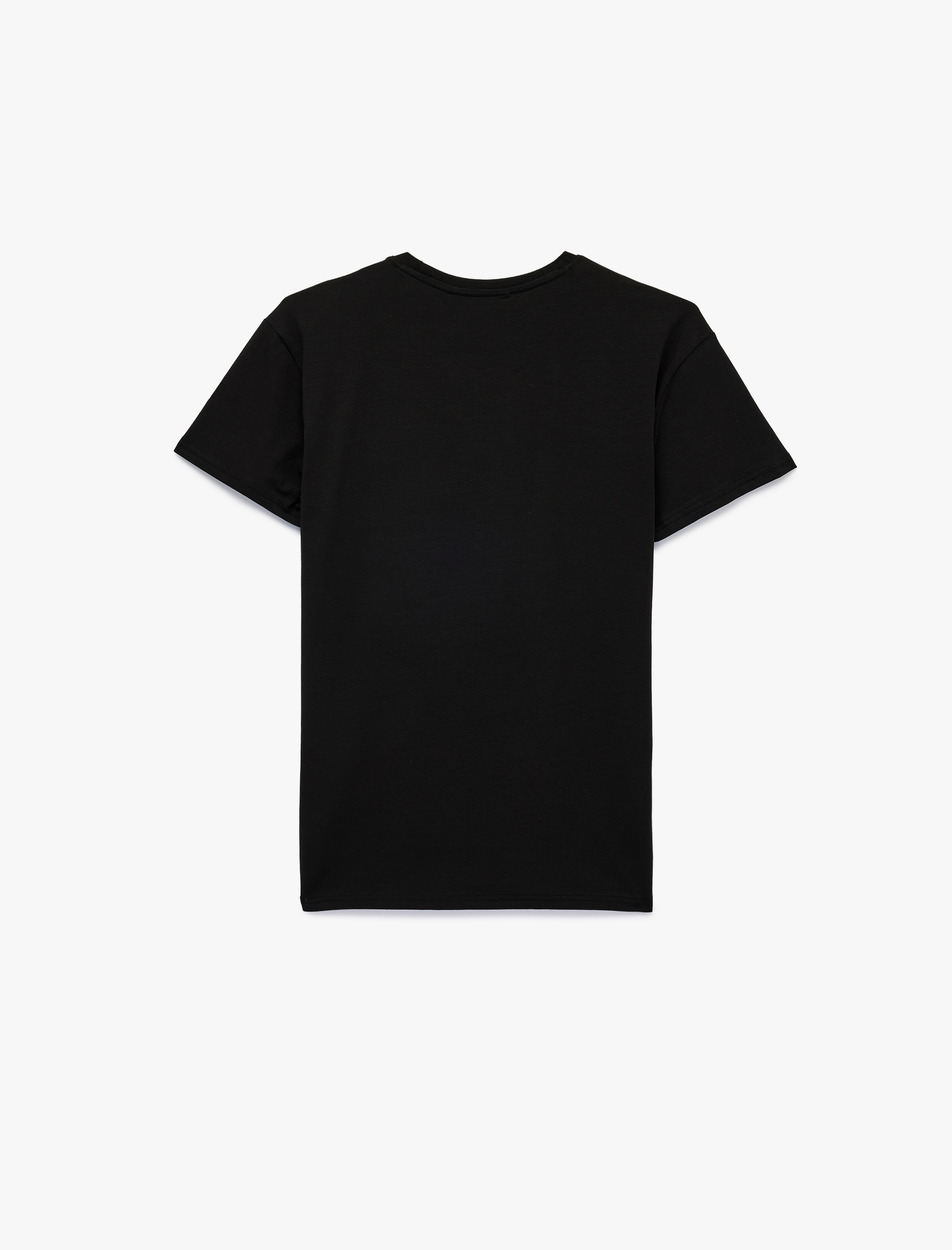 Koton Kısa Kollu Bisiklet Yaka Basic Slim Fit Tişört görsel 6