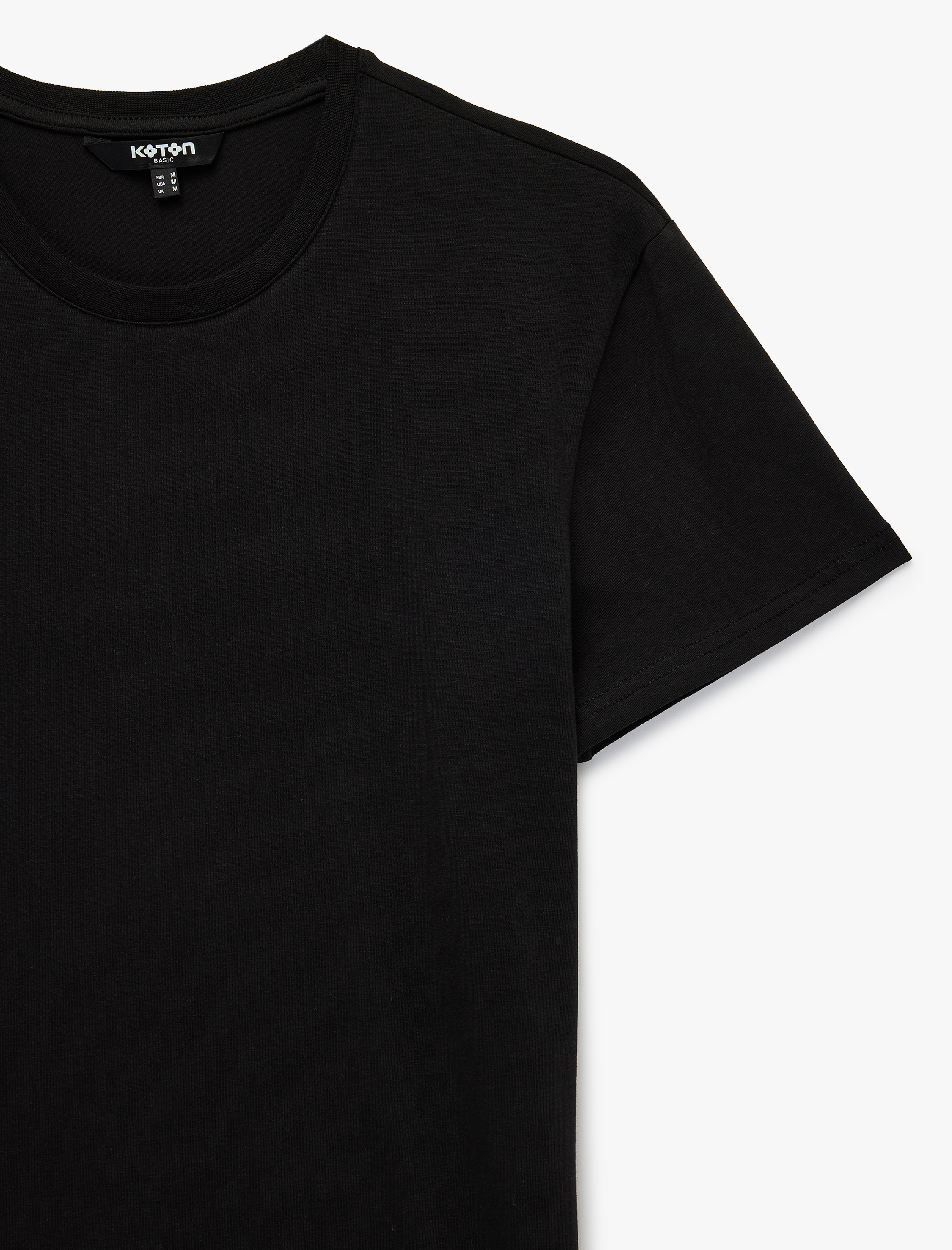 Koton Kısa Kollu Bisiklet Yaka Basic Slim Fit Tişört görsel 7