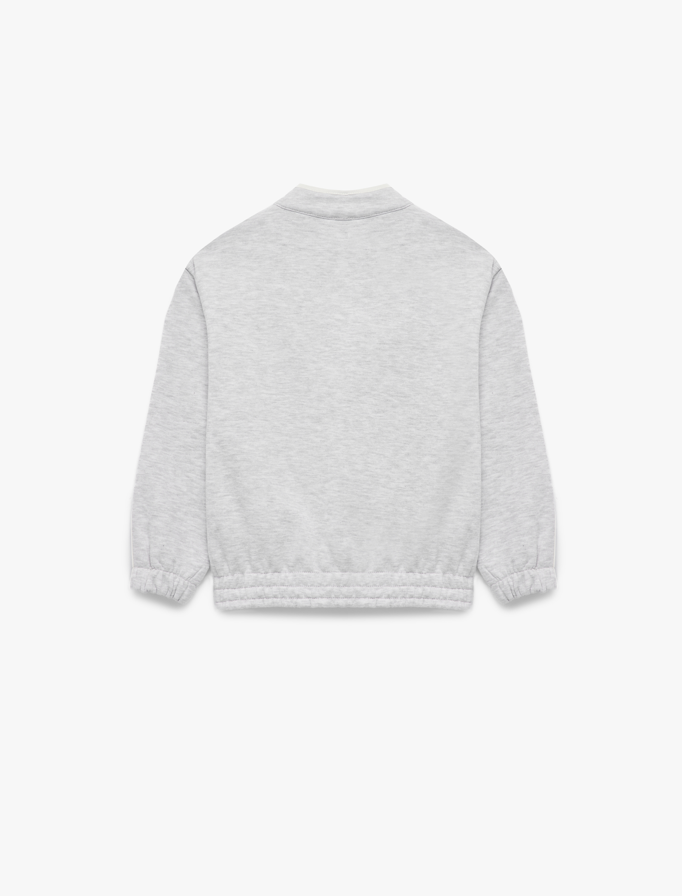  Kız Çocuk Düğmeli Şardonlu Uzun Kollu Hakim Yaka Sweatshirt
