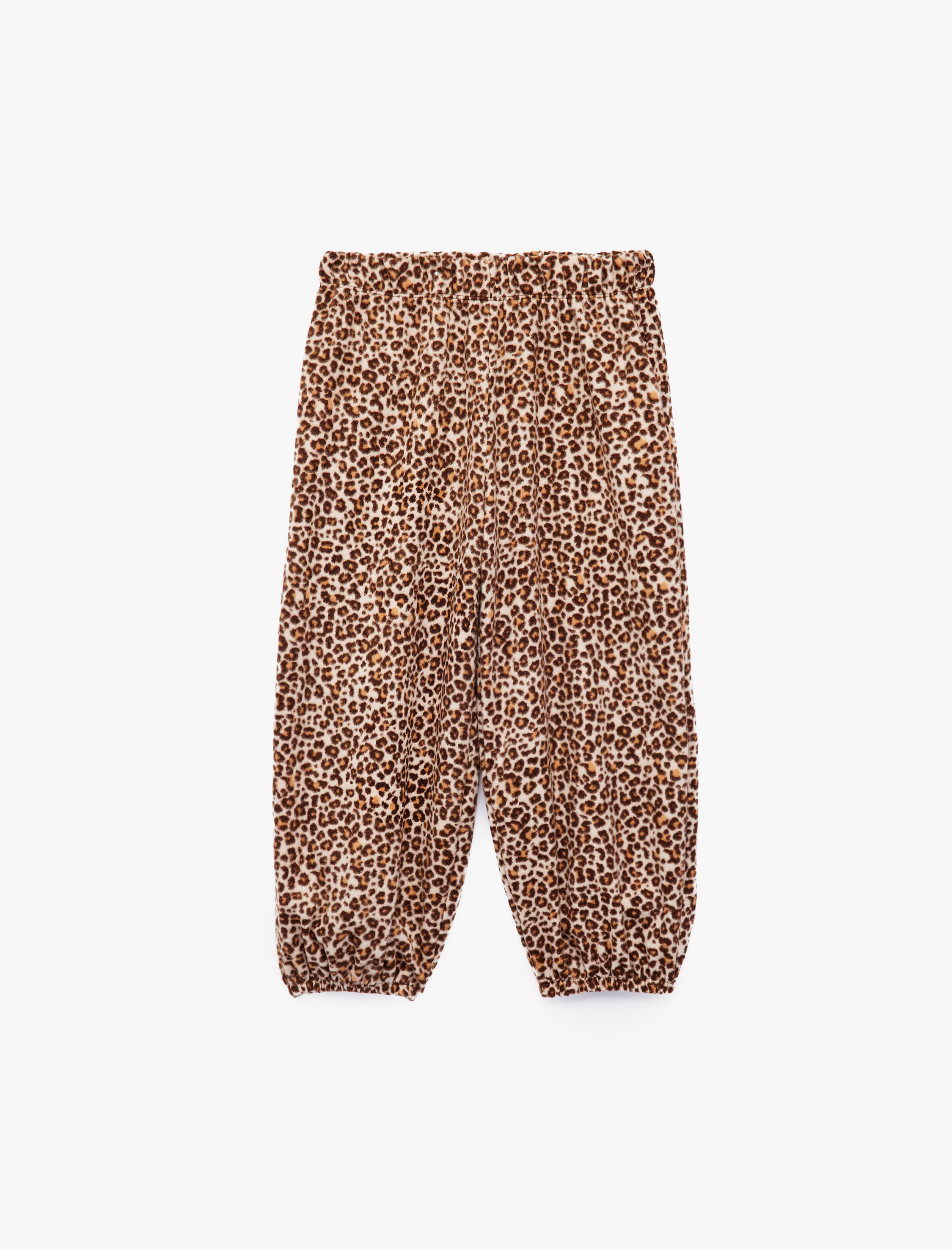  Kız Bebek Leopar Desenli Balon Form Pantolon Beli Lastikli